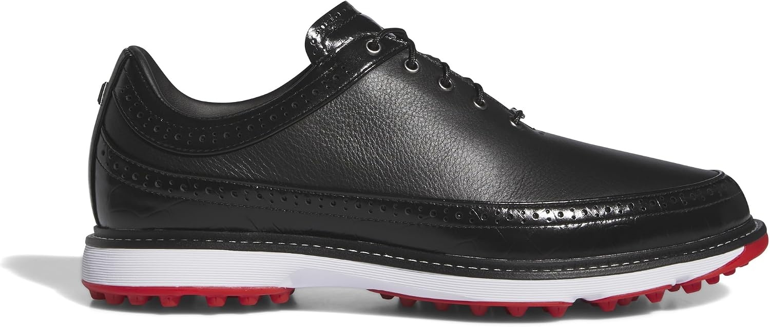 image:imageAdidas Unisex MC80 Spikeless Golf ShoesCore BlackIron MetallicBetter Scarlet