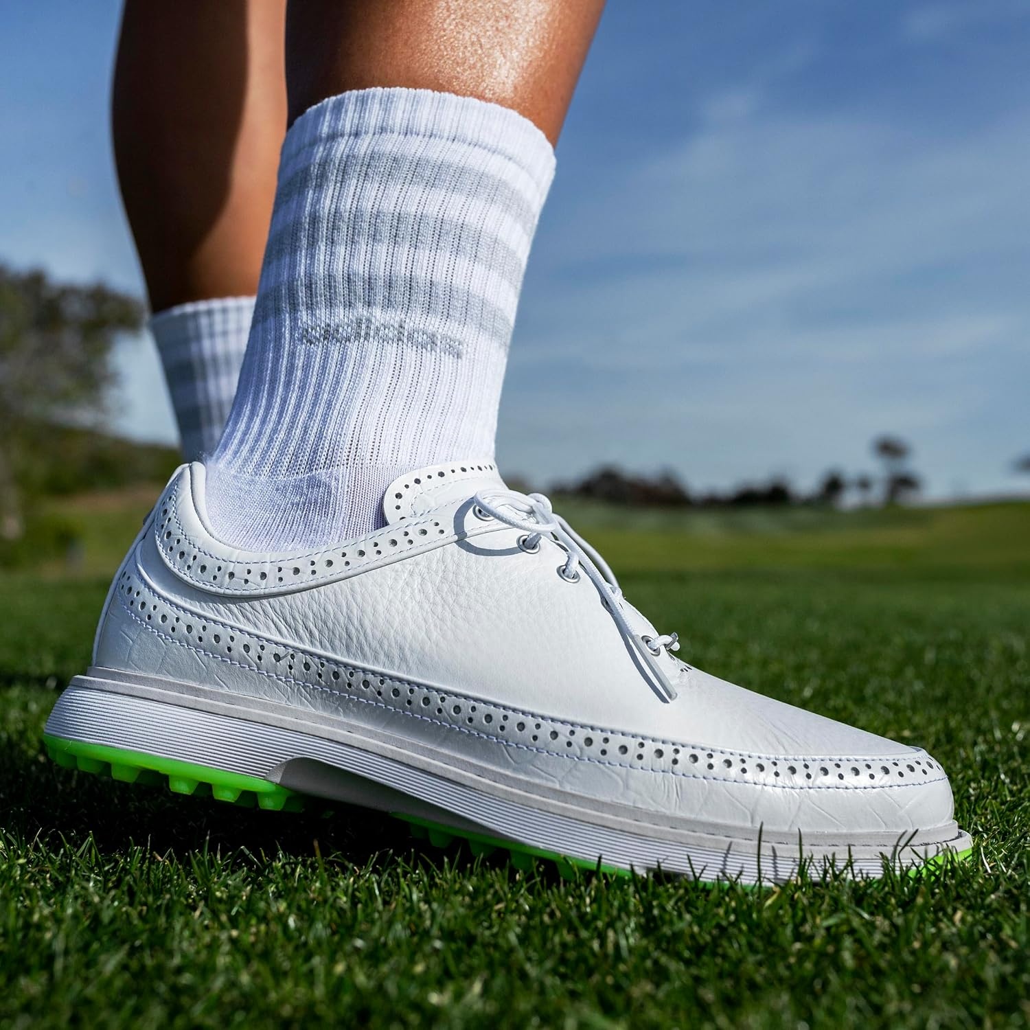image:imageAdidas Unisex MC80 Spikeless Golf ShoesFootwear WhiteMatte SilverLucid Lemon