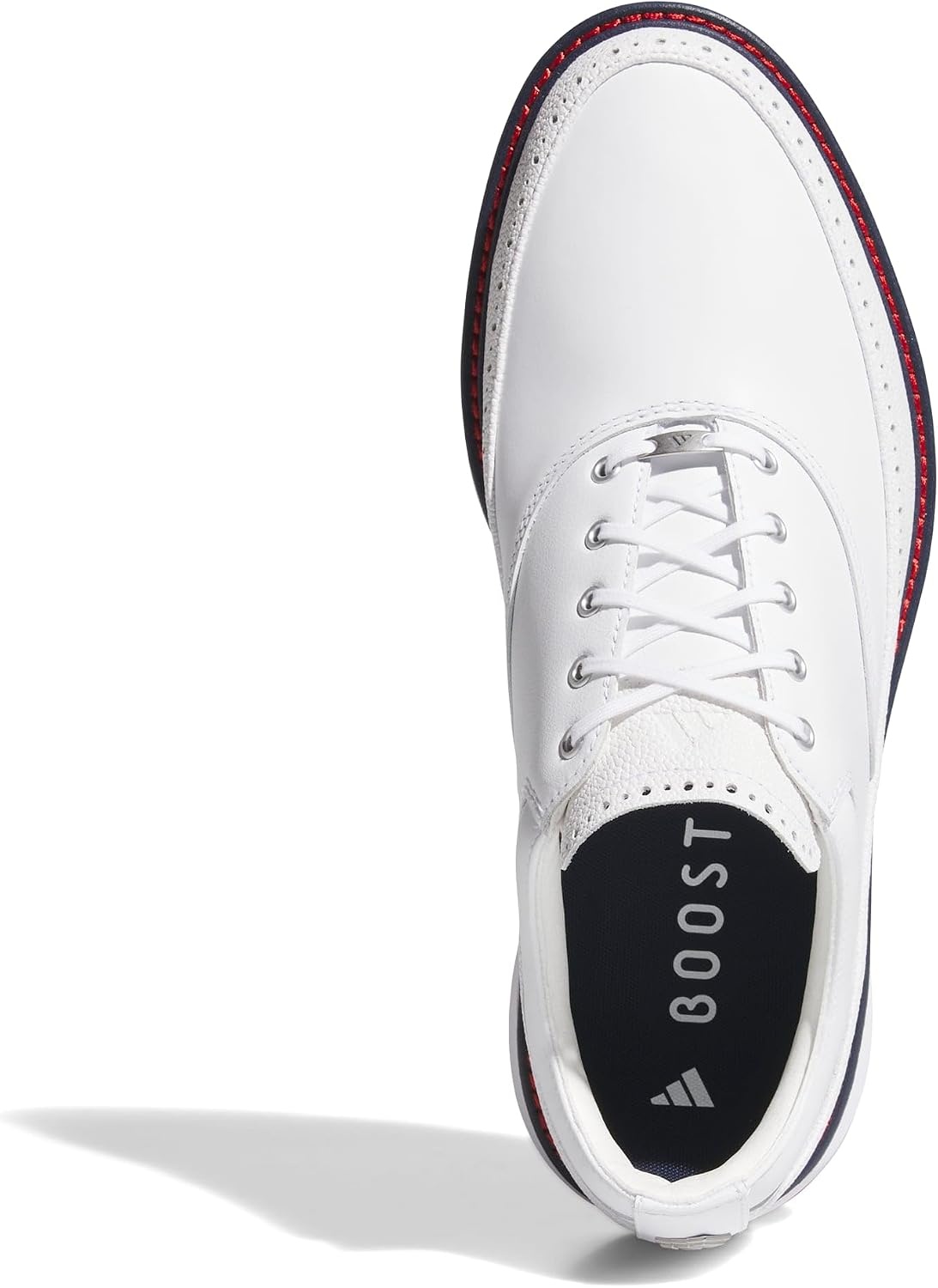 image:imageAdidas Unisex MC80 Spikeless Golf ShoesFtwr WhiteCollegiate NavyRed