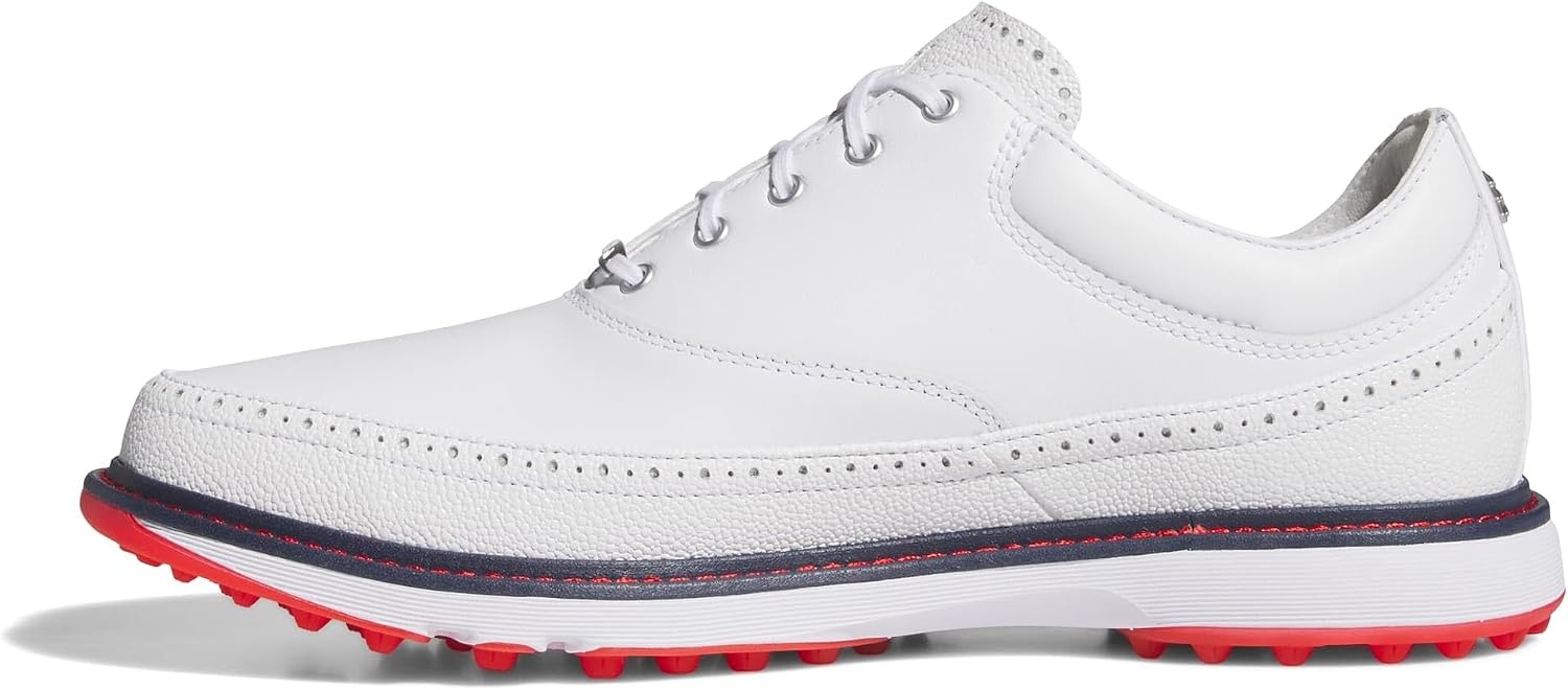 image:imageAdidas Unisex MC80 Spikeless Golf ShoesFtwr WhiteCollegiate NavyRed