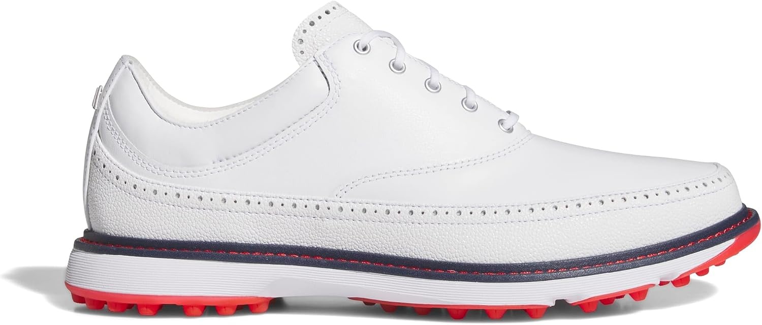 image:imageAdidas Unisex MC80 Spikeless Golf ShoesFtwr WhiteCollegiate NavyRed
