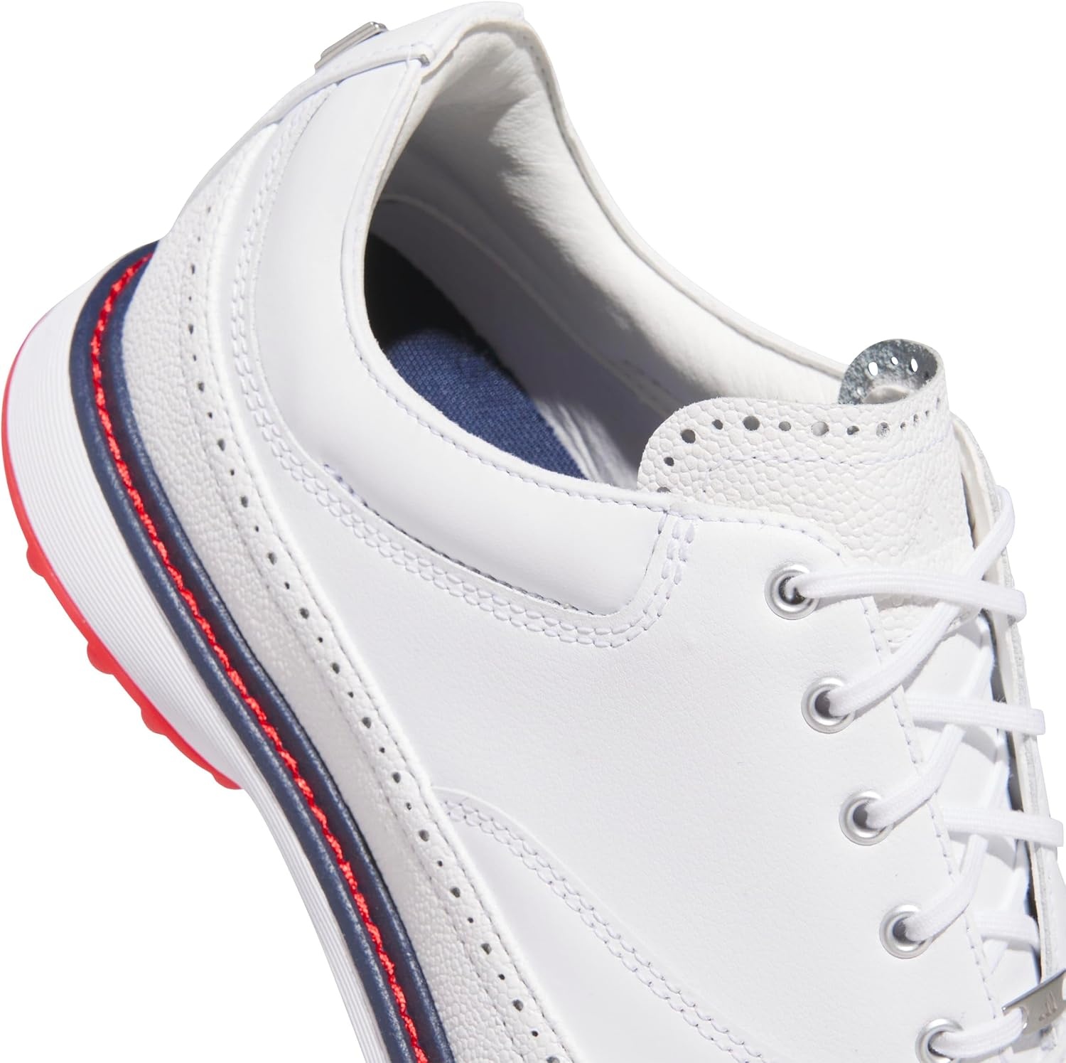 image:imageAdidas Unisex MC80 Spikeless Golf ShoesFtwr WhiteCollegiate NavyRed