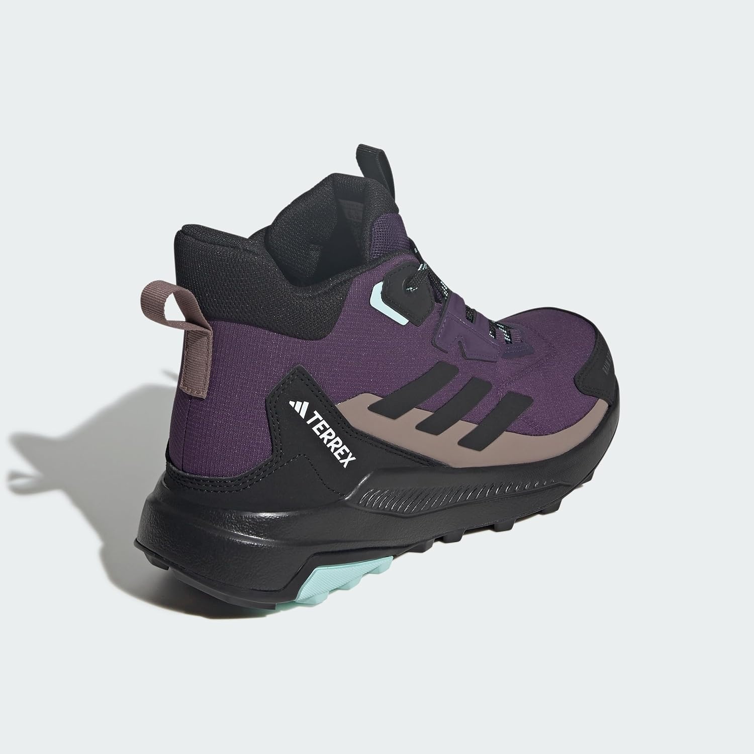 image:imageAdidas Womens Terrex Anylander Mid Top Rainrdy Hiking SneakersAurora PlumBlackTrace Brown