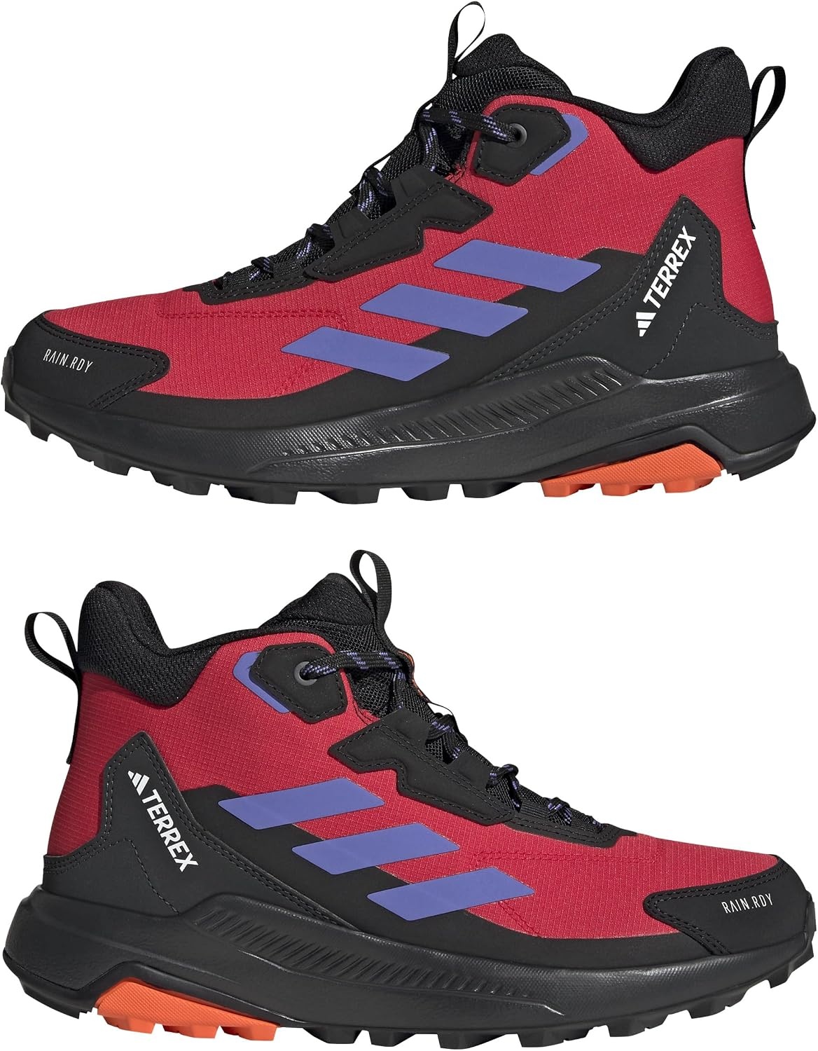 image:imageAdidas Womens Terrex Anylander Mid Top Rainrdy Hiking SneakersPure Ruby Semi Cobalt Blue Core Black