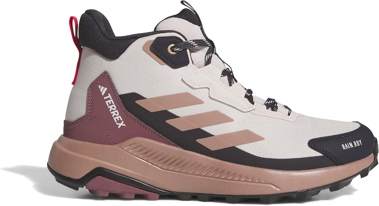 image:imageAdidas Womens Terrex Anylander Mid Top Rainrdy Hiking SneakersPutty Mauve Warm Clay Pure Ruby
