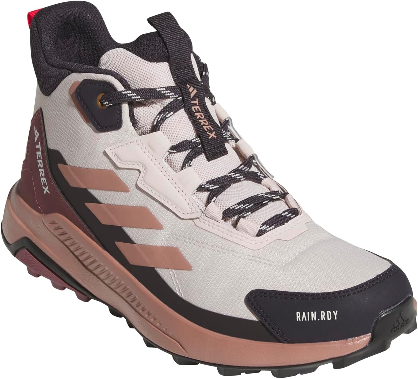 image:imageAdidas Womens Terrex Anylander Mid Top Rainrdy Hiking SneakersPutty MauveWarm ClayPure Ruby