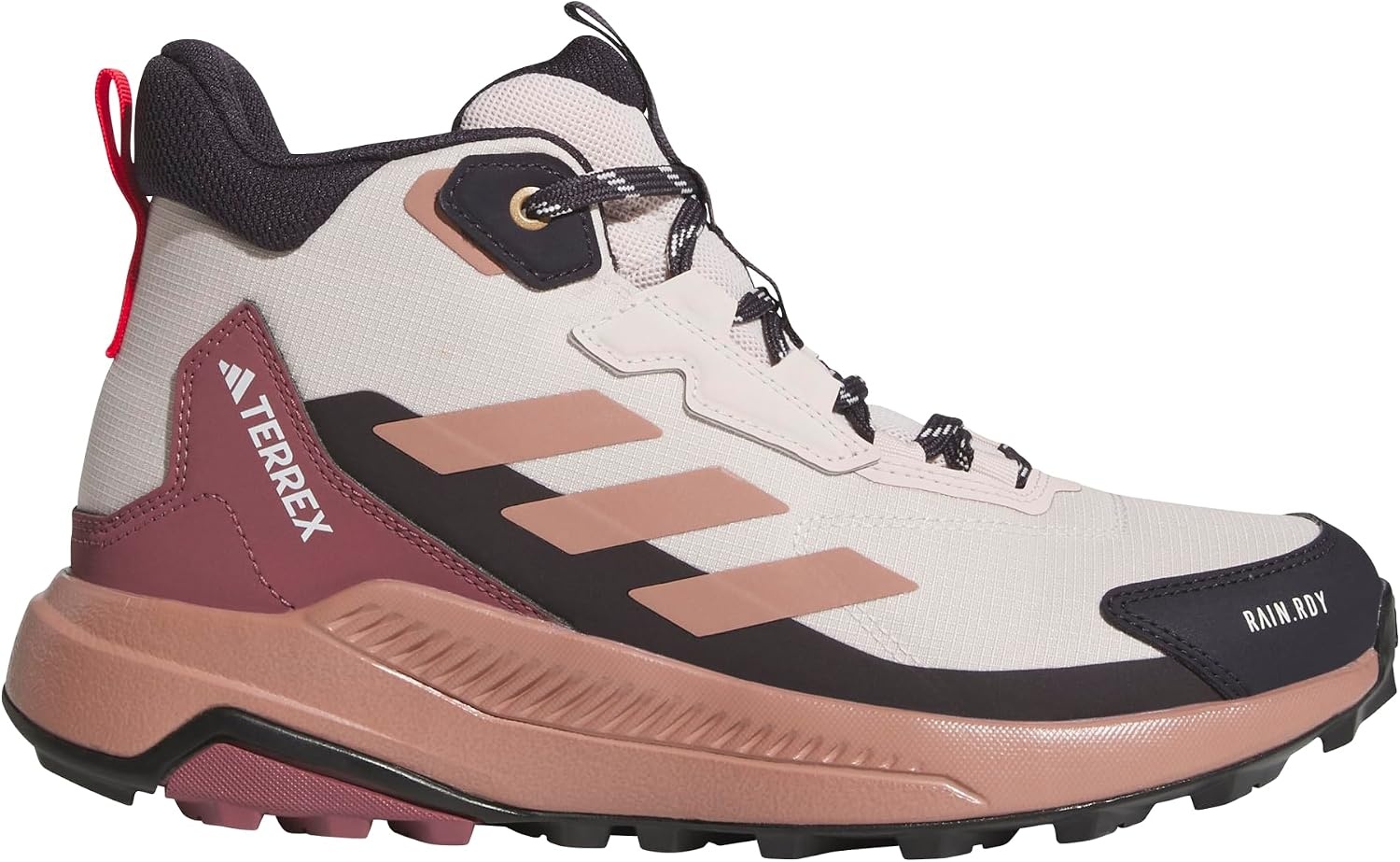 image:imageAdidas Womens Terrex Anylander Mid Top Rainrdy Hiking SneakersPutty MauveWarm ClayPure Ruby