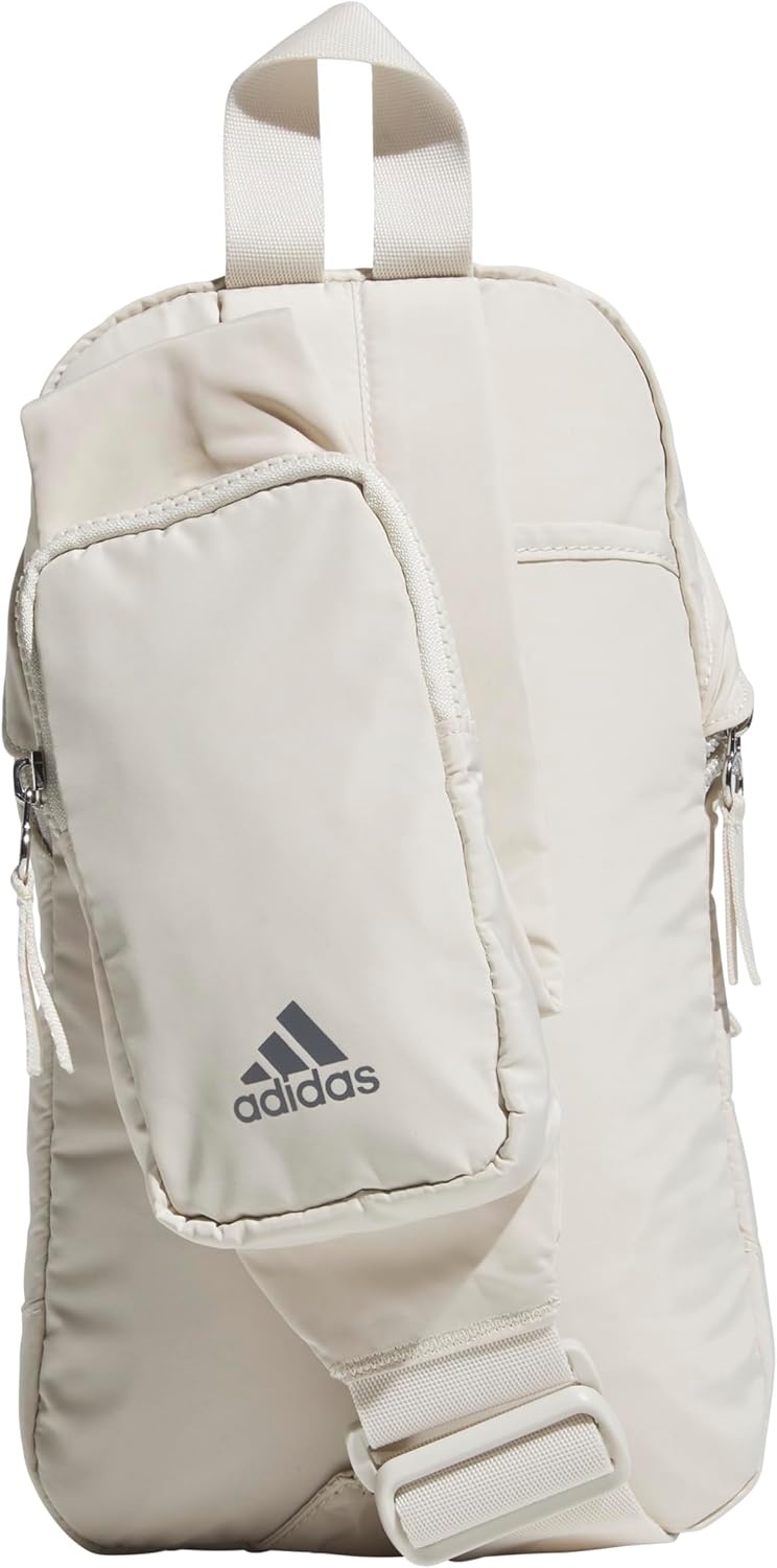 image:imageadidas Essentials Sling Bag Adjustable Strap Secure Zip Pockets Wears Crossbody Phone Strap Pocket Locks In Essentials Everyday amp Travel ReadyAlumina BeigeGrey Four2