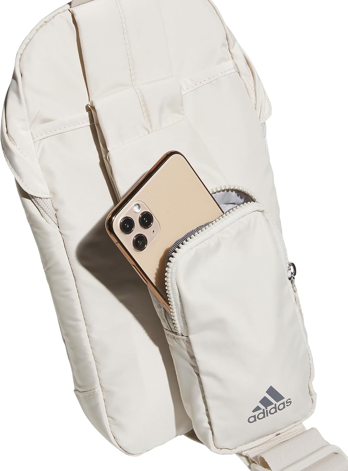 image:imageadidas Essentials Sling Bag Adjustable Strap Secure Zip Pockets Wears Crossbody Phone Strap Pocket Locks In Essentials Everyday amp Travel ReadyAlumina BeigeGrey Four2