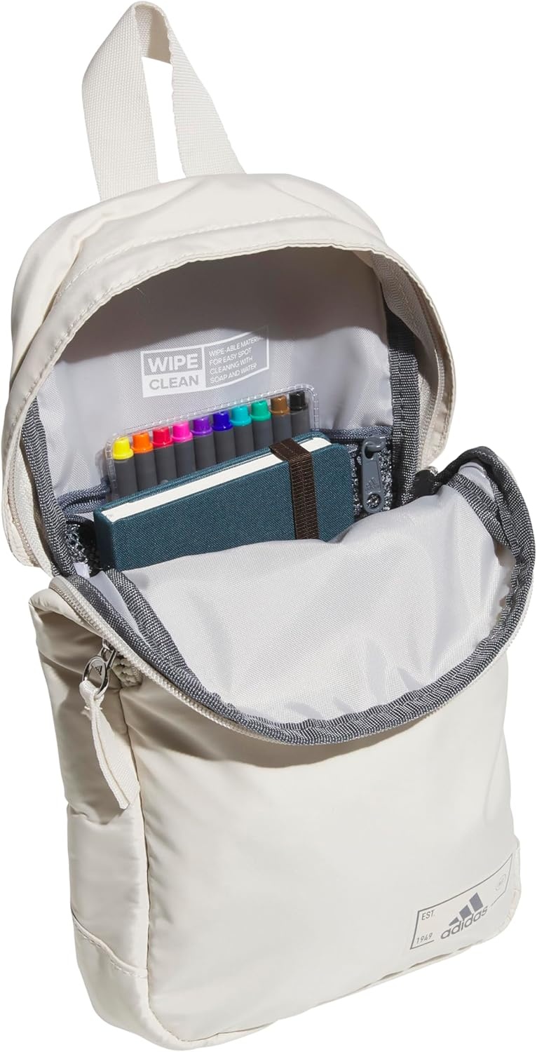 image:imageadidas Essentials Sling Bag Adjustable Strap Secure Zip Pockets Wears Crossbody Phone Strap Pocket Locks In Essentials Everyday amp Travel ReadyAlumina BeigeGrey Four2