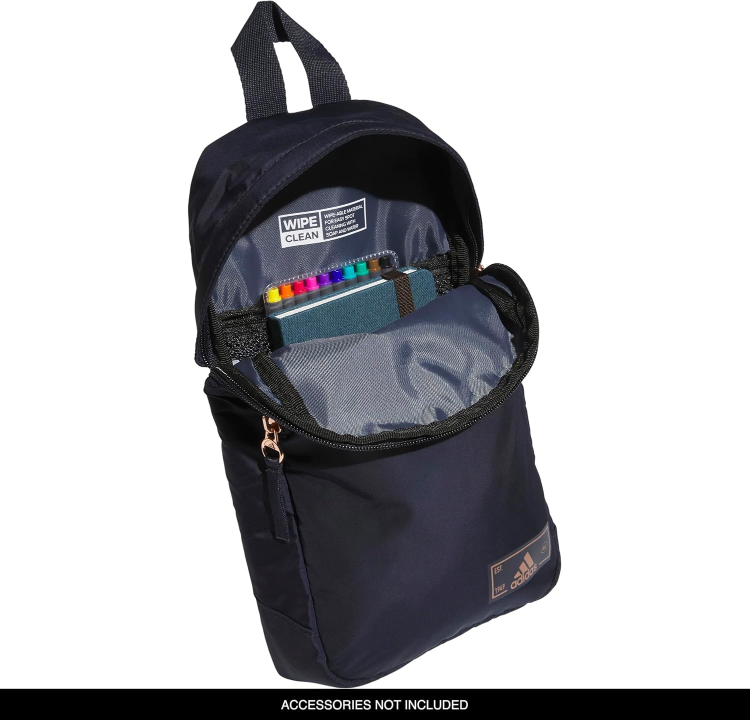 image:imageadidas Essentials Sling Bag Adjustable Strap Secure Zip Pockets Wears Crossbody Phone Strap Pocket Locks In Essentials Everyday amp Travel ReadyLegend Ink BlueRose Gold2