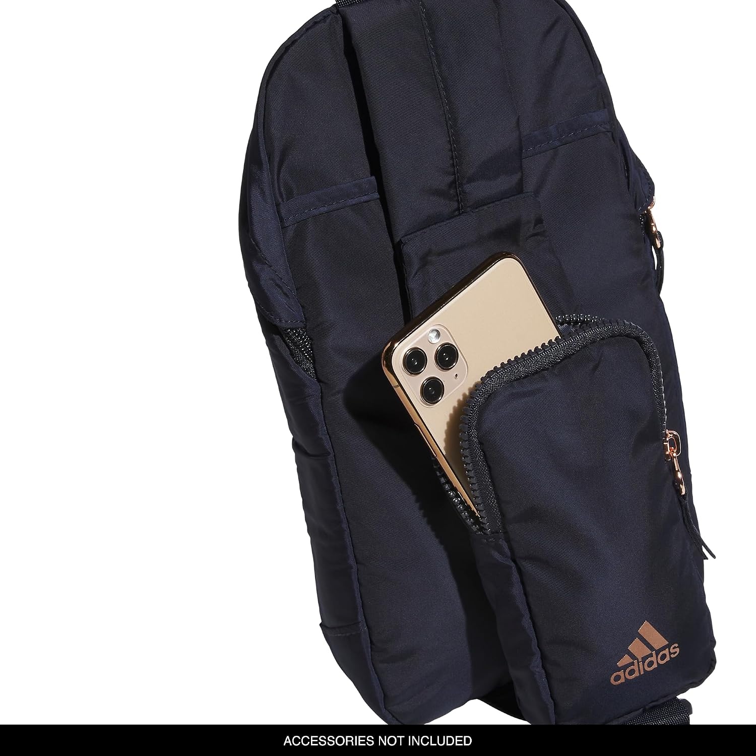 image:imageadidas Essentials Sling Bag Adjustable Strap Secure Zip Pockets Wears Crossbody Phone Strap Pocket Locks In Essentials Everyday amp Travel ReadyLegend Ink BlueRose Gold2