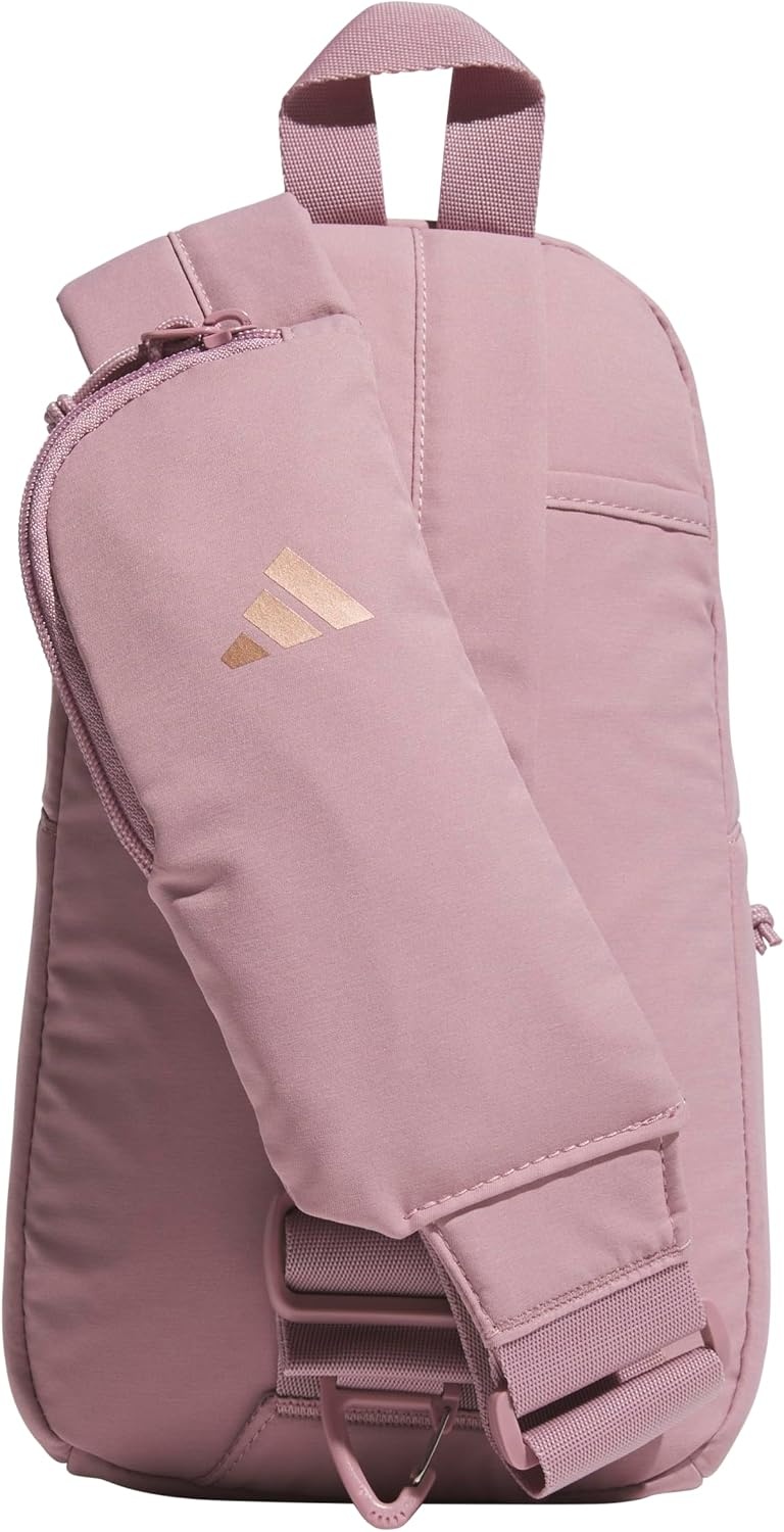 image:imageadidas Essentials Sling Bag Adjustable Strap Secure Zip Pockets Wears Crossbody Phone Strap Pocket Locks In Essentials Everyday amp Travel ReadyMagic Mauve PurpleRose Gold3