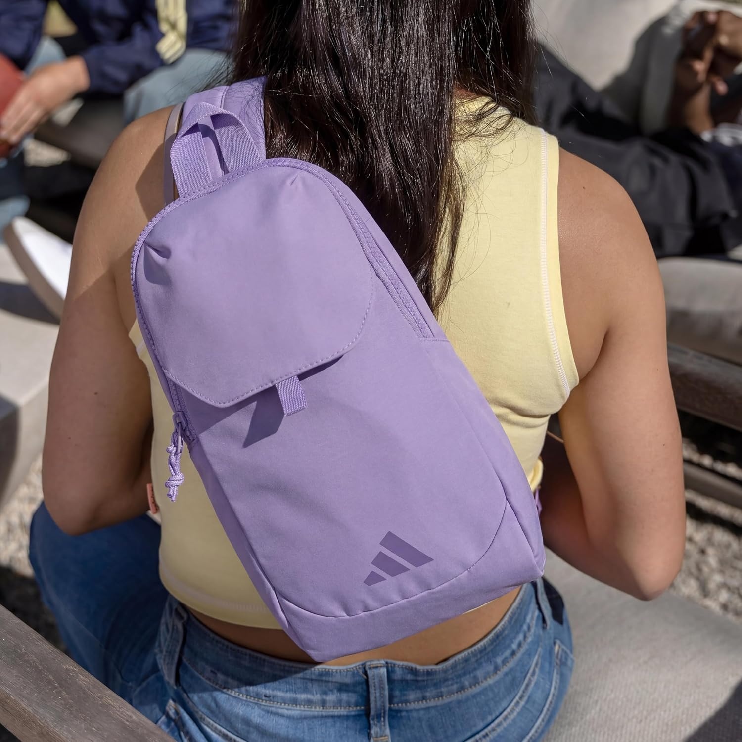 image:imageadidas Essentials Sling Bag Adjustable Strap Secure Zip Pockets Wears Crossbody Phone Strap Pocket Locks In Essentials Everyday amp Travel ReadyMagic Lilac Purple3
