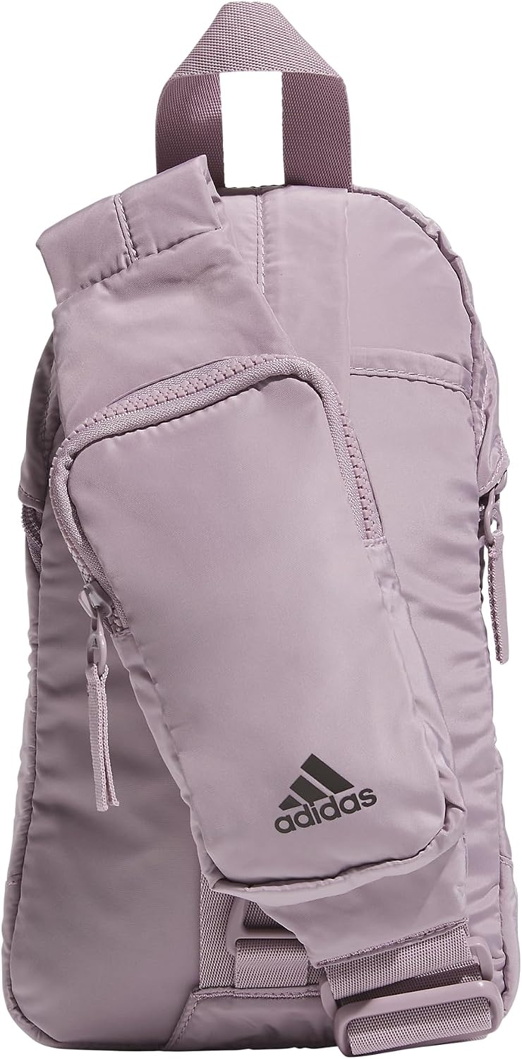 image:imageadidas Essentials Sling Bag Adjustable Strap Secure Zip Pockets Wears Crossbody Phone Strap Pocket Locks In Essentials Everyday amp Travel ReadyPreloved Fig PurpleBlack2