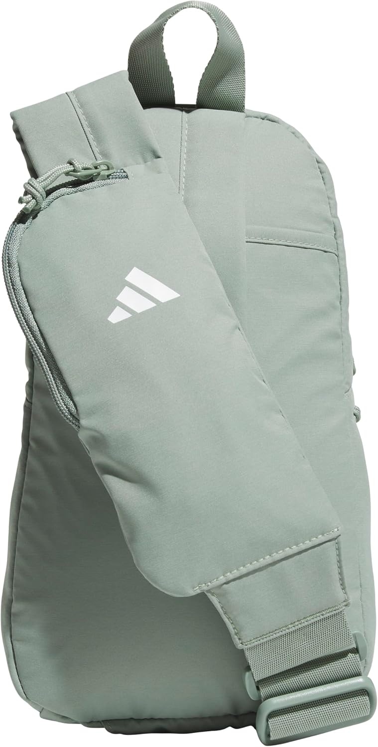 image:imageadidas Essentials Sling Bag Adjustable Strap Secure Zip Pockets Wears Crossbody Phone Strap Pocket Locks In Essentials Everyday amp Travel ReadySilver Green3
