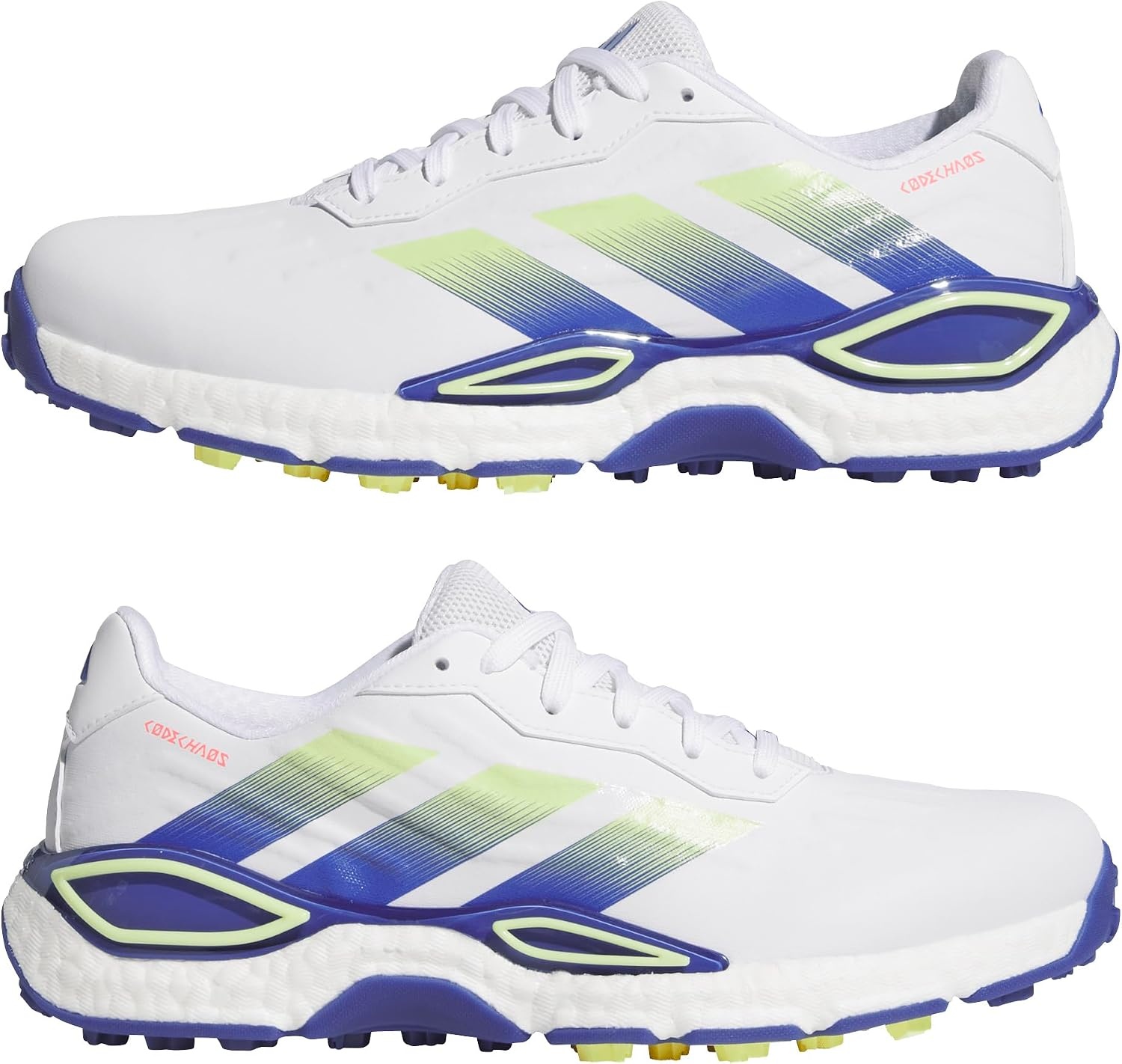 image:imageadidas Mens Codechaos 27 Spikeless Golf ShoesFootwear WhiteFrozen LemonDual Indigo