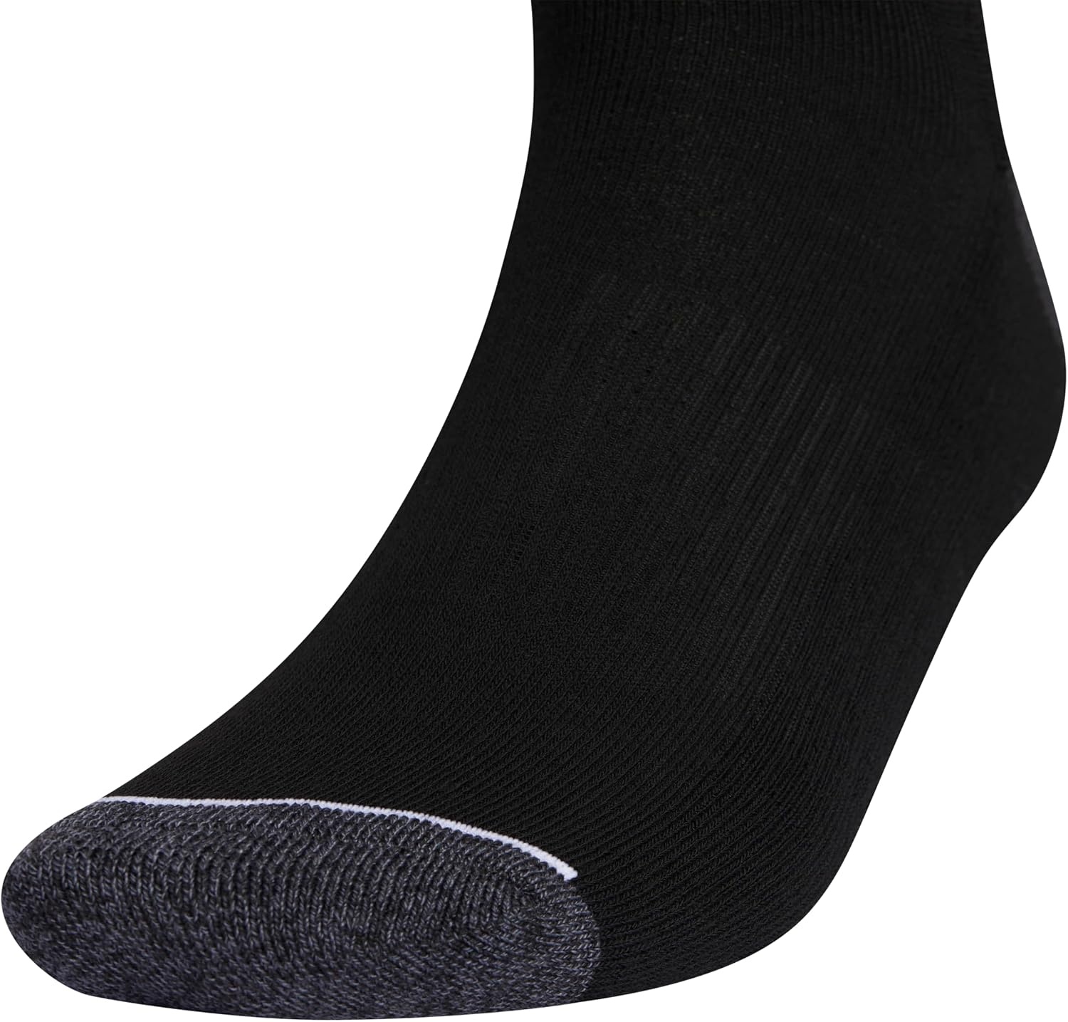 image:imageadidas Mens Cushioned High Quarter Socks 3 Pairs Durable amp ComfortableBlackOnix GreyWhite30Crew