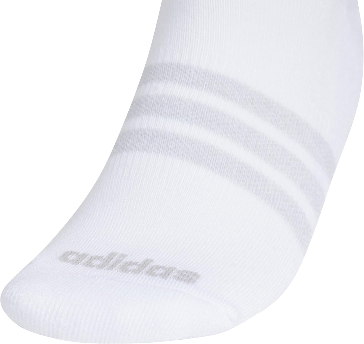 image:imageadidas Mens Cushioned High Quarter Socks 3 Pairs Durable amp ComfortableWhite40No Show