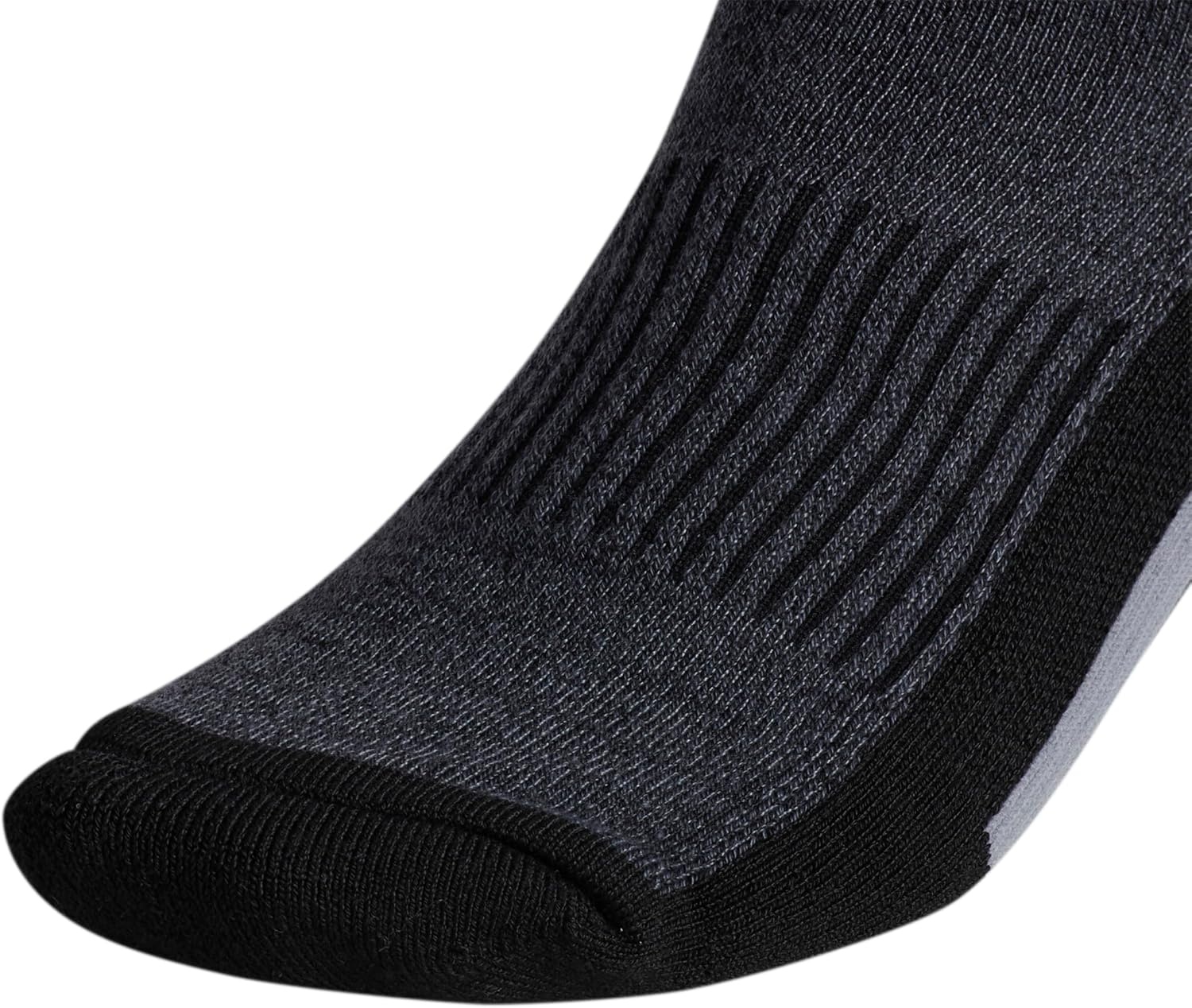 image:imageadidas Mens Cushioned X Socks 3 Pairs 3Pack Targeted Cushioning Arch Support Breathable MoistureWicking Reinforced Heel amp Toe AllDay ComfortBlackOnix GreyGreyQuarter3