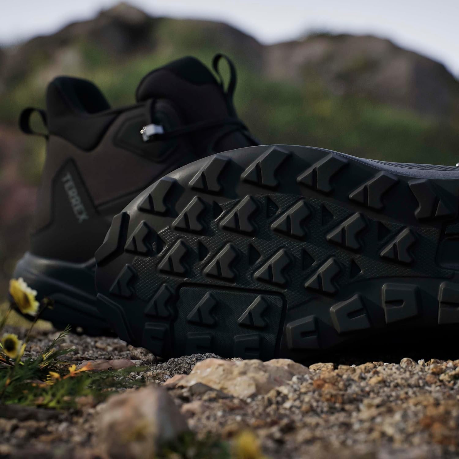 image:imageadidas Mens Terrex Anylander Leather Mid Climaproof Hiking Sneakers Shoes BlackBlackCarbonGrey