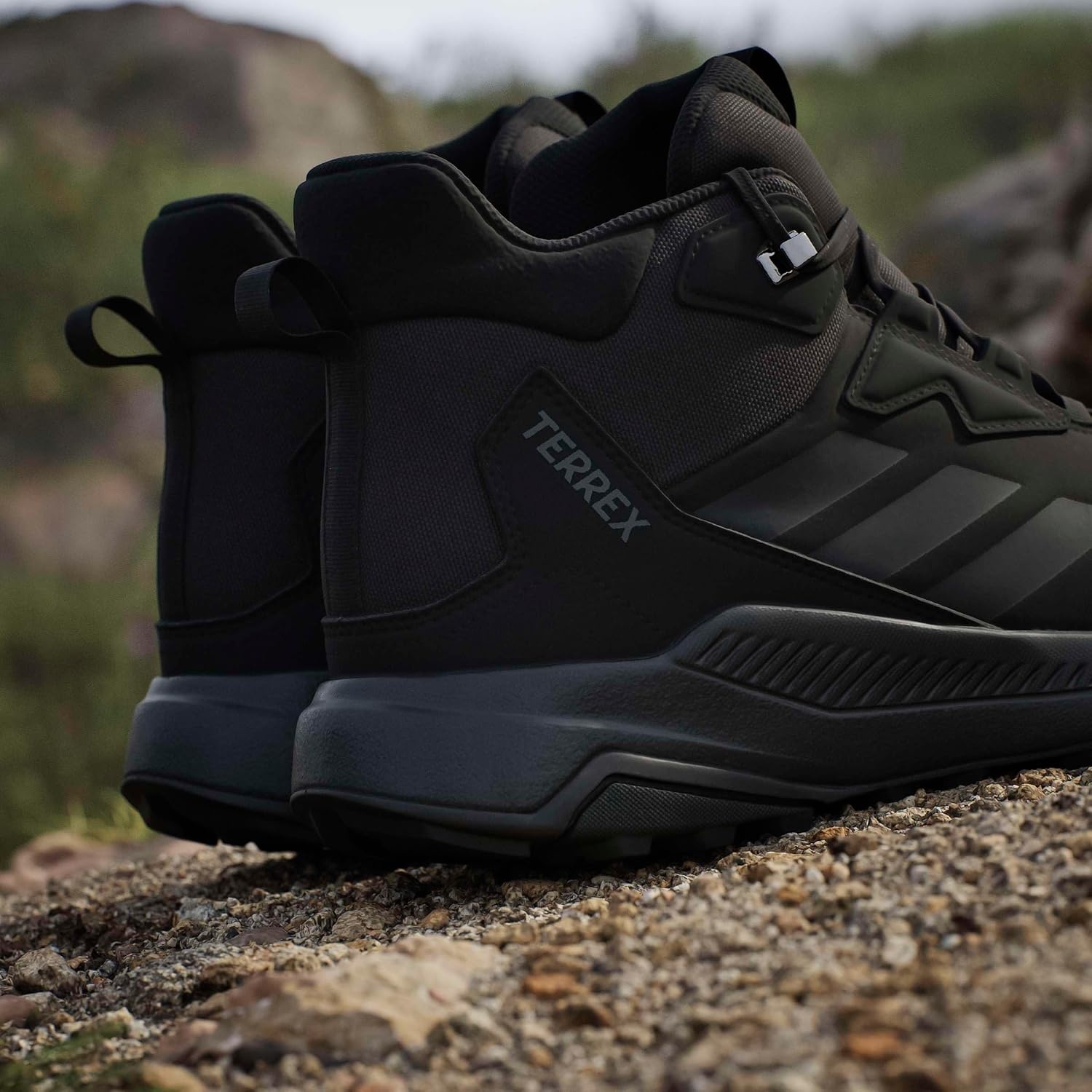 image:imageadidas Mens Terrex Anylander Leather Mid Climaproof Hiking Sneakers Shoes BlackBlackCarbonGrey