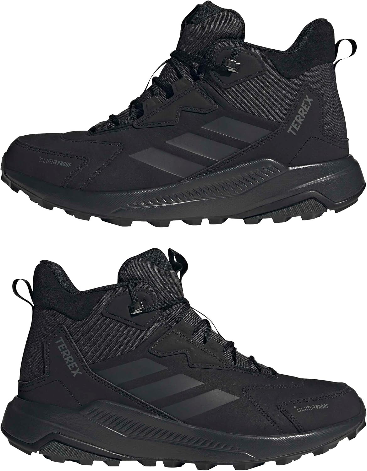 image:imageadidas Mens Terrex Anylander Leather Mid Climaproof Hiking Sneakers Shoes BlackBlackCarbonGrey