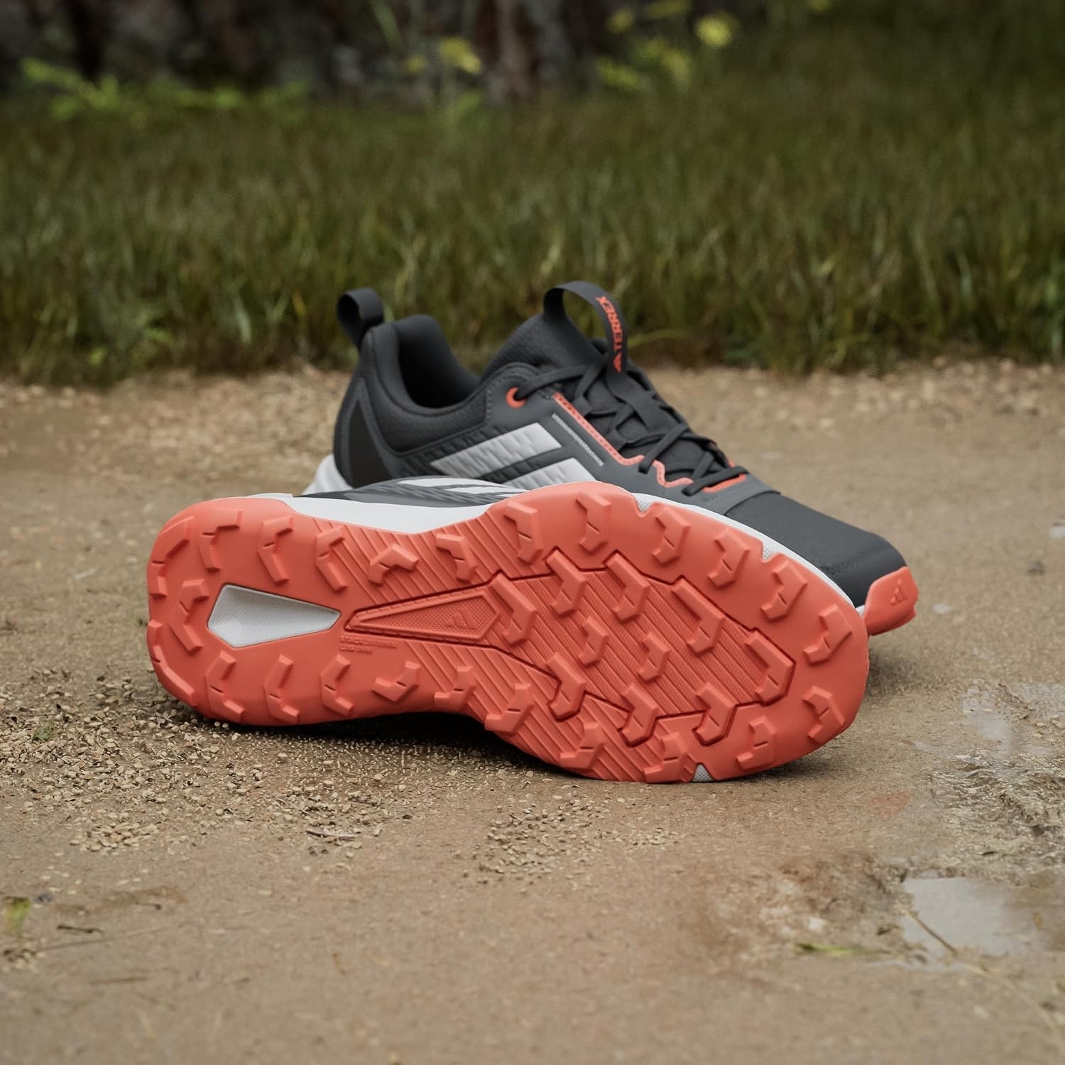 image:imageadidas Mens Terrex Tracefinder Trail Running ShoesBlackGreySemi Impact Orange