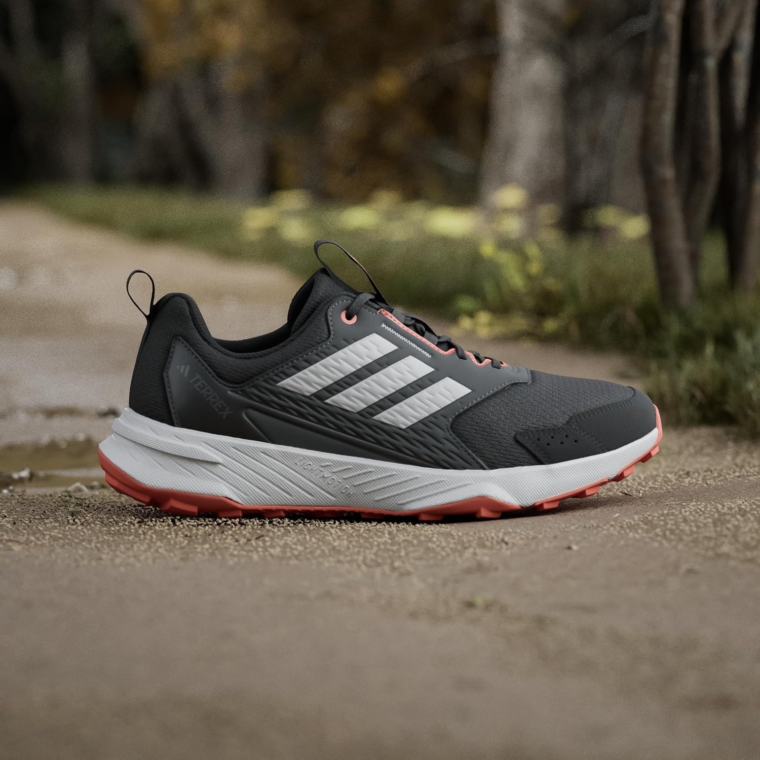 image:imageadidas Mens Terrex Tracefinder Trail Running ShoesBlackGreySemi Impact Orange