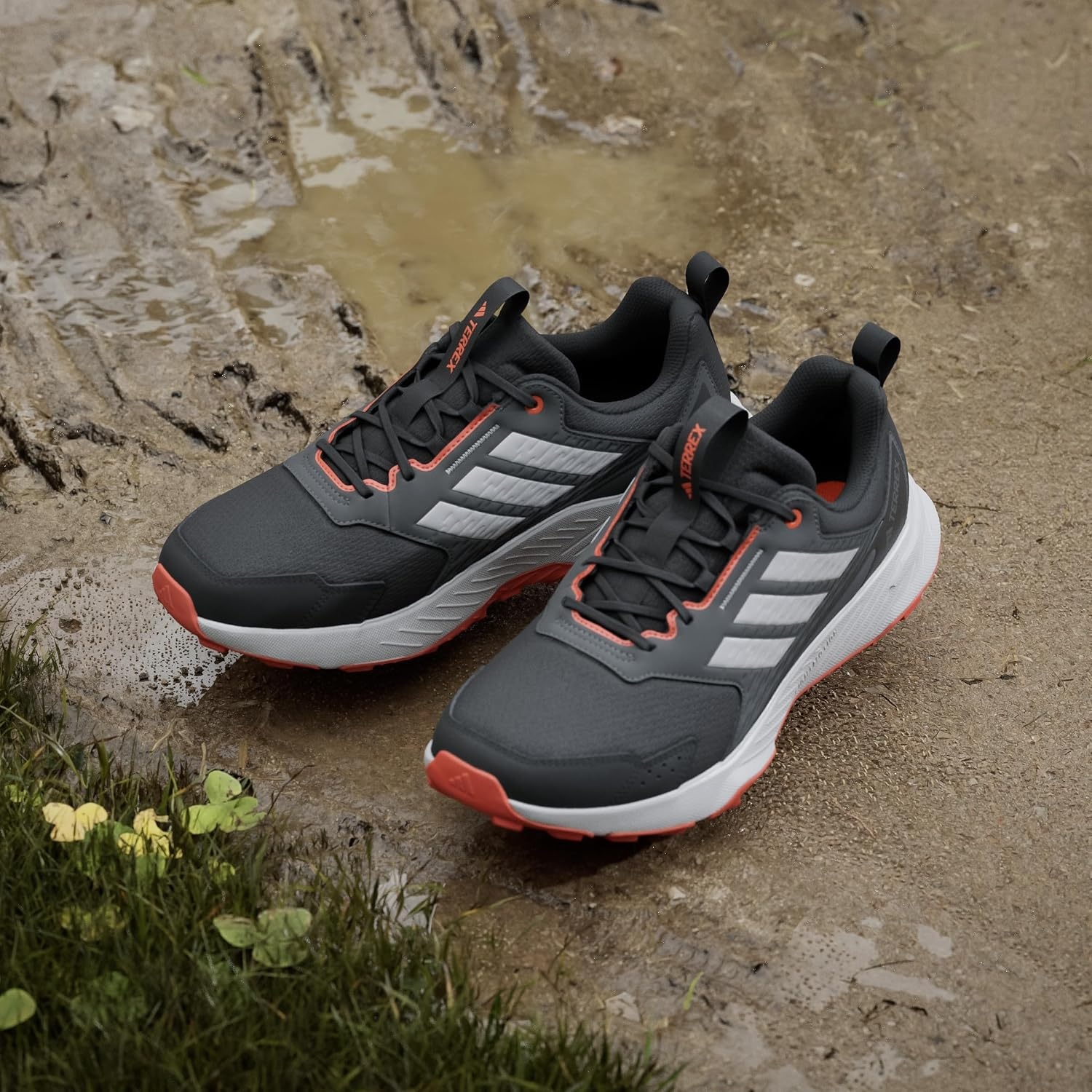 image:imageadidas Mens Terrex Tracefinder Trail Running ShoesBlackGreySemi Impact Orange