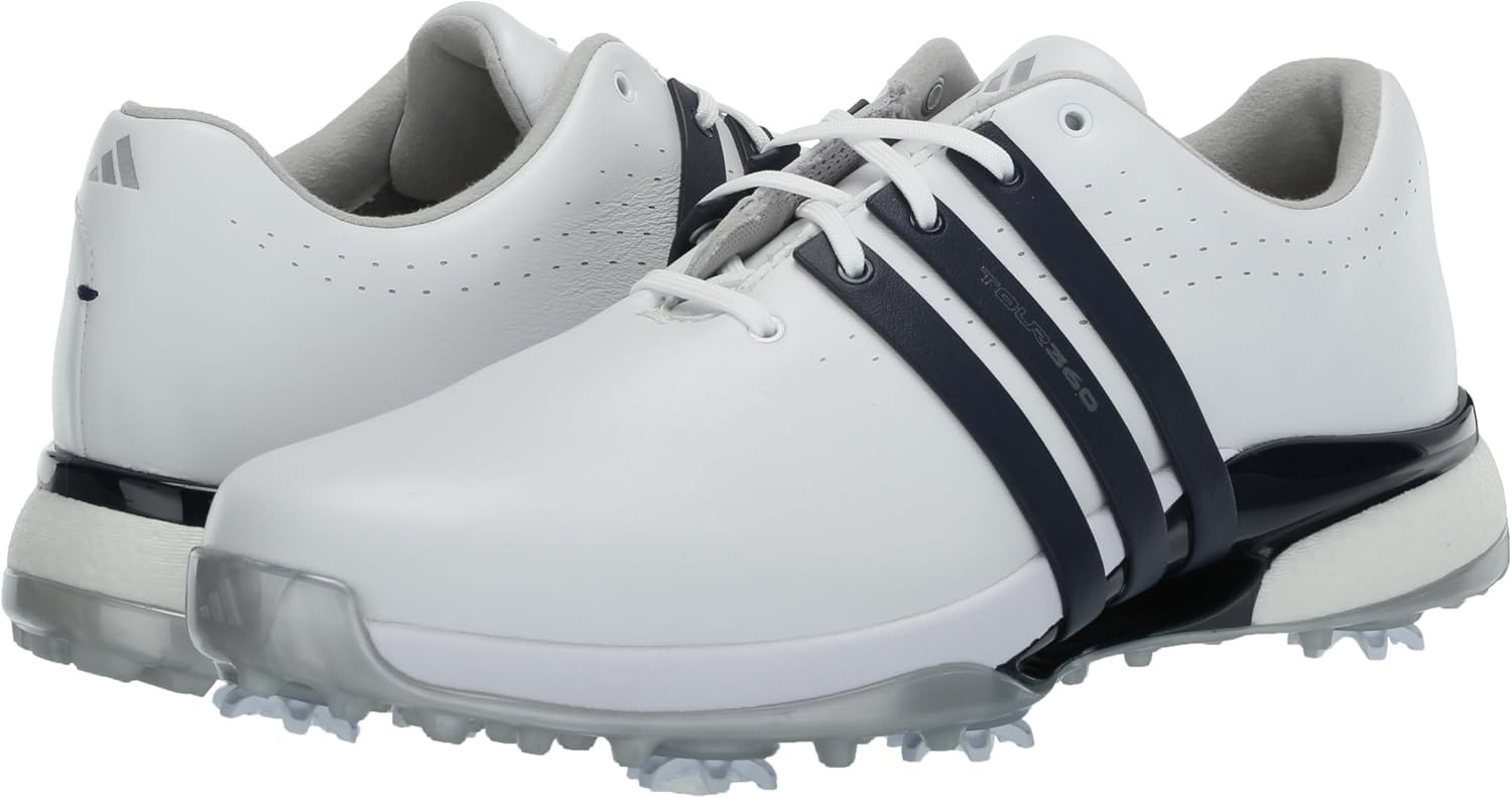 image:imageadidas Mens Tour360 24 Golf ShoesFootwear WhiteCollegiate NavySilver Metallic