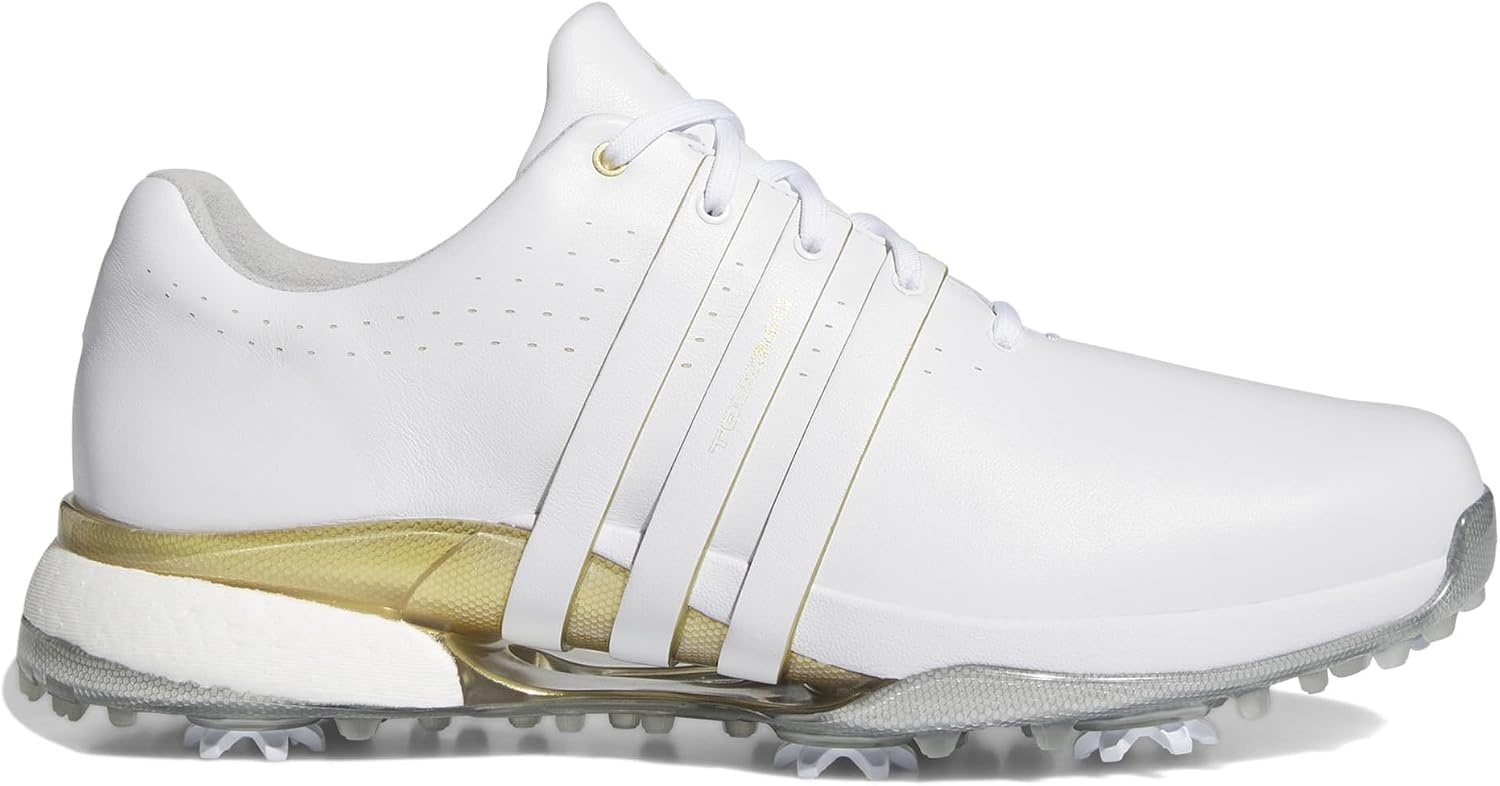 image:imageadidas Mens Tour360 24 Golf ShoesFootwear WhiteGold MetallicSilver Metallic
