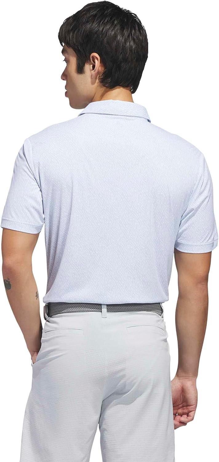 image:imageadidas Mens Ultimate365 Feather Print Polo ShirtWhite Crystal Sky