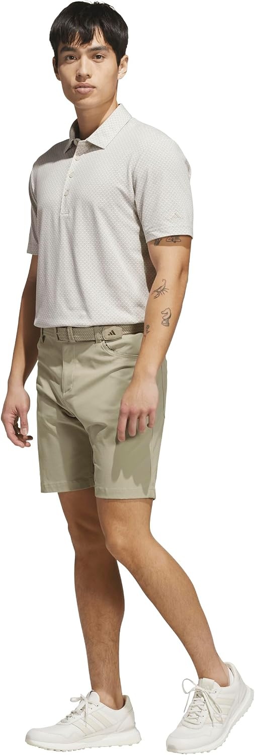 image:imageadidas Mens Ultimate365 Goto Print Polo ShirtAlumina Khaki Six