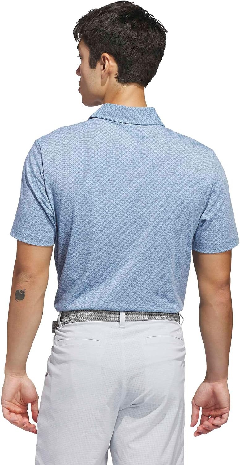 image:imageadidas Mens Ultimate365 Goto Print Polo ShirtDusky Petrol Crystal Sky