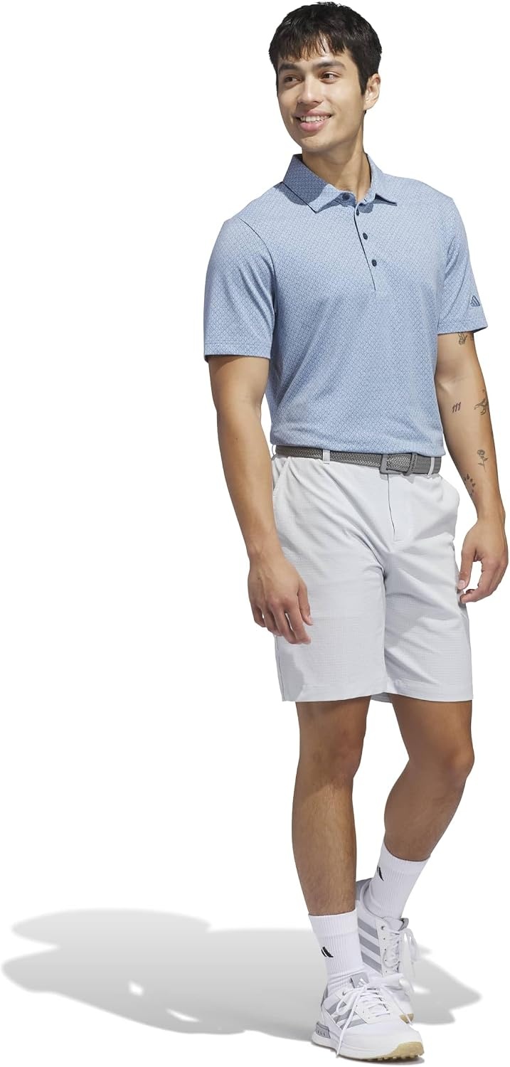 image:imageadidas Mens Ultimate365 Goto Print Polo ShirtDusky Petrol Crystal Sky
