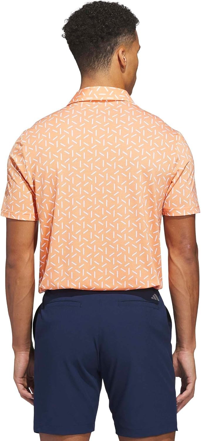 image:imageadidas Mens Ultimate365 Mesh Print Climacool PoloDusky Orange