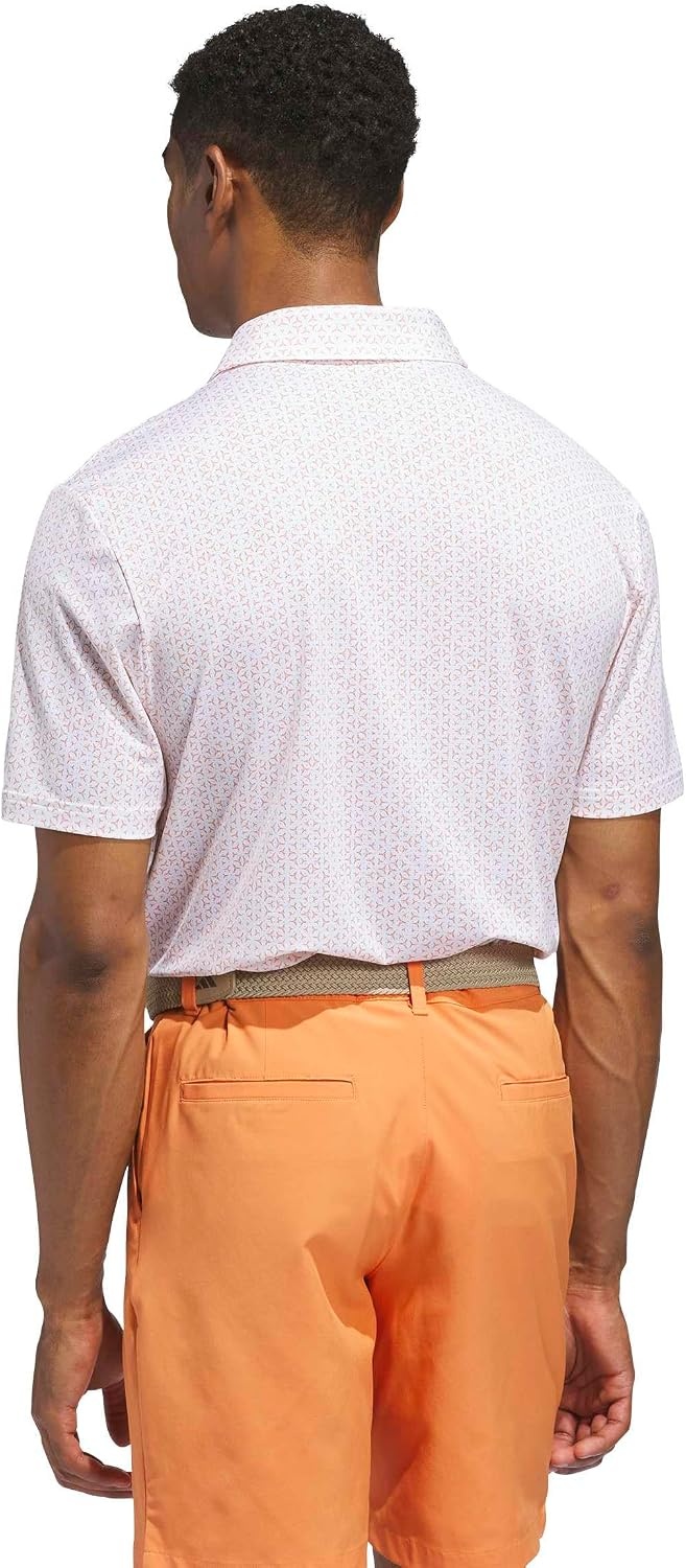 image:imageadidas Mens Ultimate365 Mesh Tango Print Climacool Polo ShirtWhite Dusky Orange