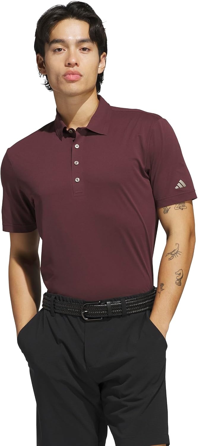 image:imageadidas Mens Ultimate365 Tour Twistknit Polo ShirtAurora Ruby S25
