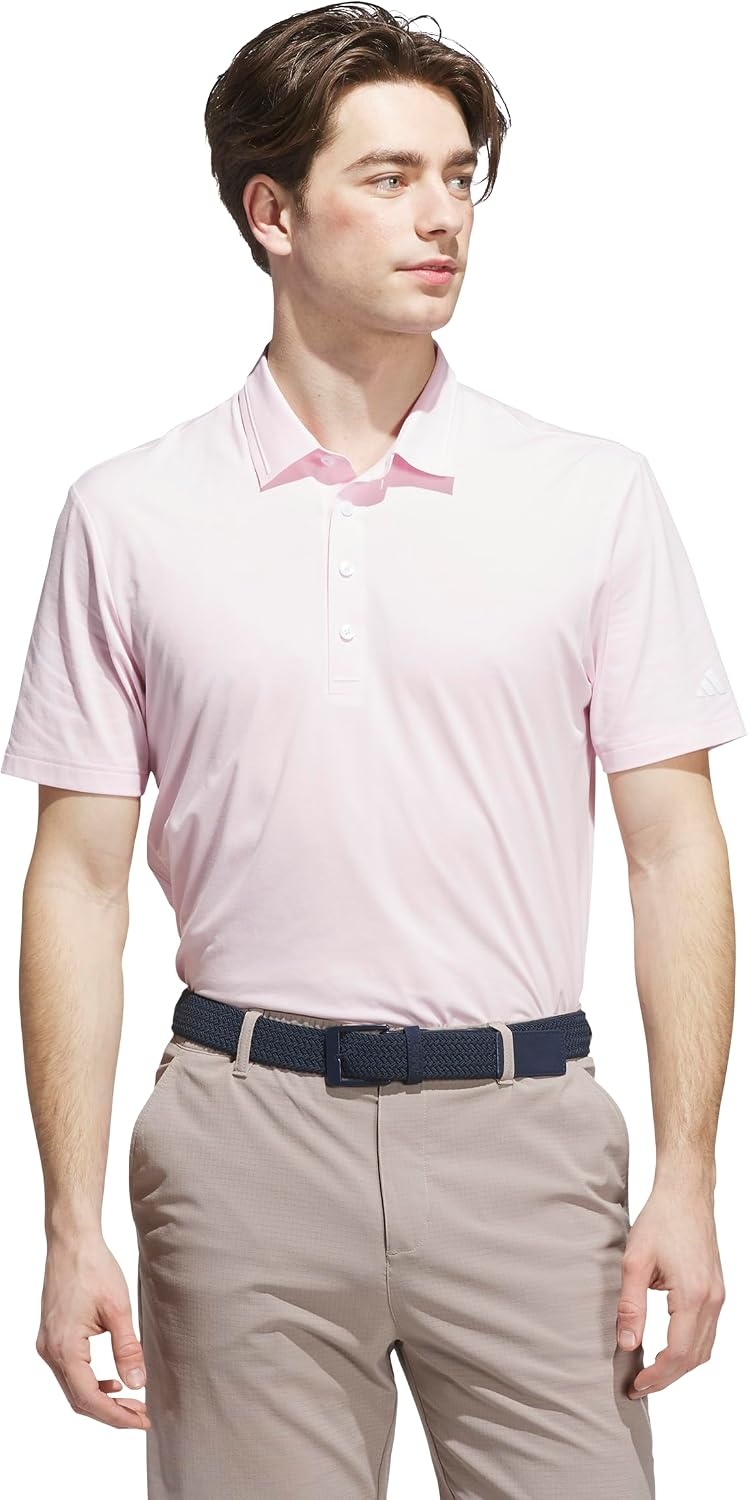 image:imageadidas Mens Ultimate365 Tour Twistknit Polo ShirtClear Pink