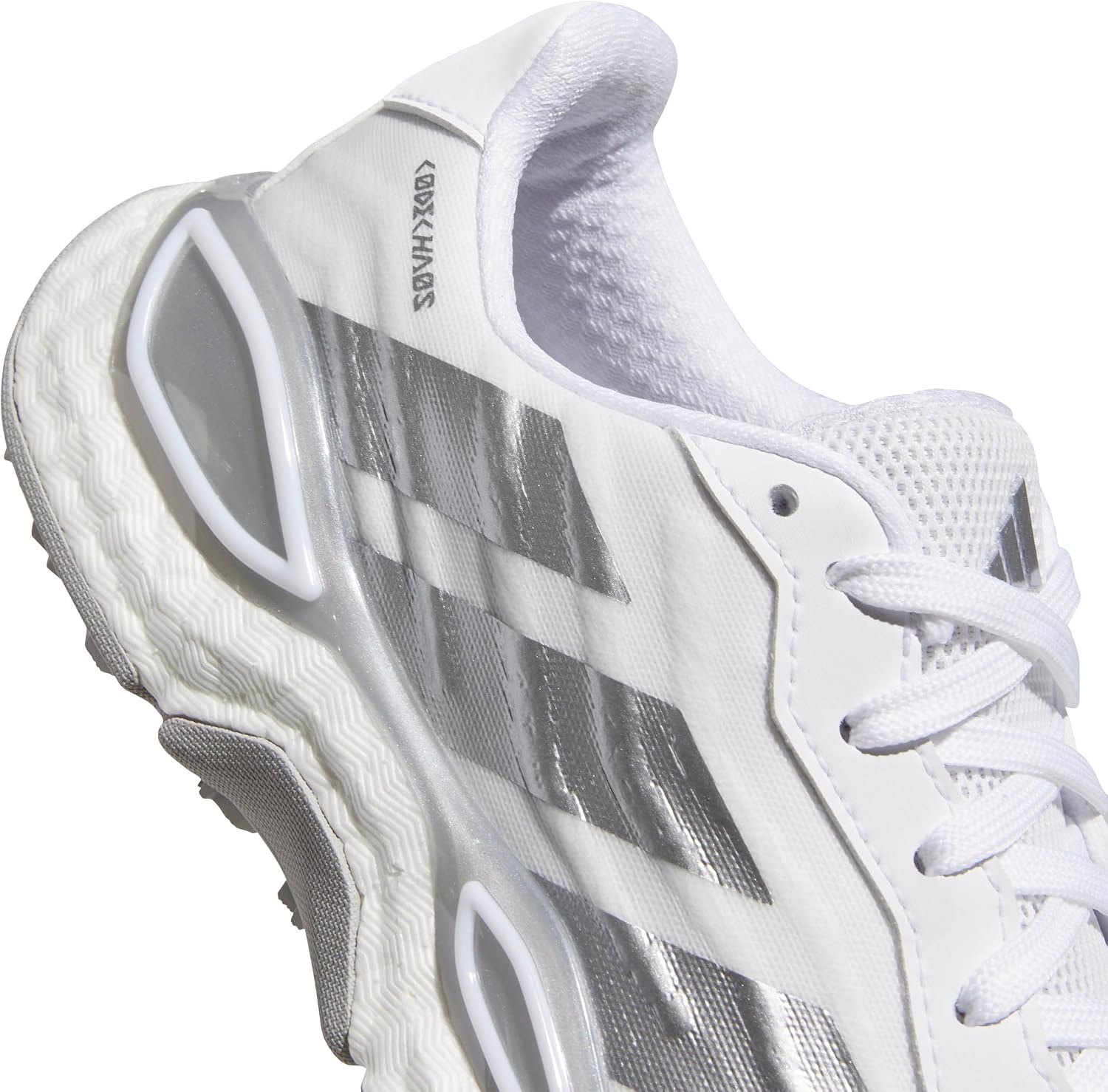 image:imageadidas Womens Codechaos 27 Spikeless Golf ShoesFootwear WhiteSilver MetallicGrey Two
