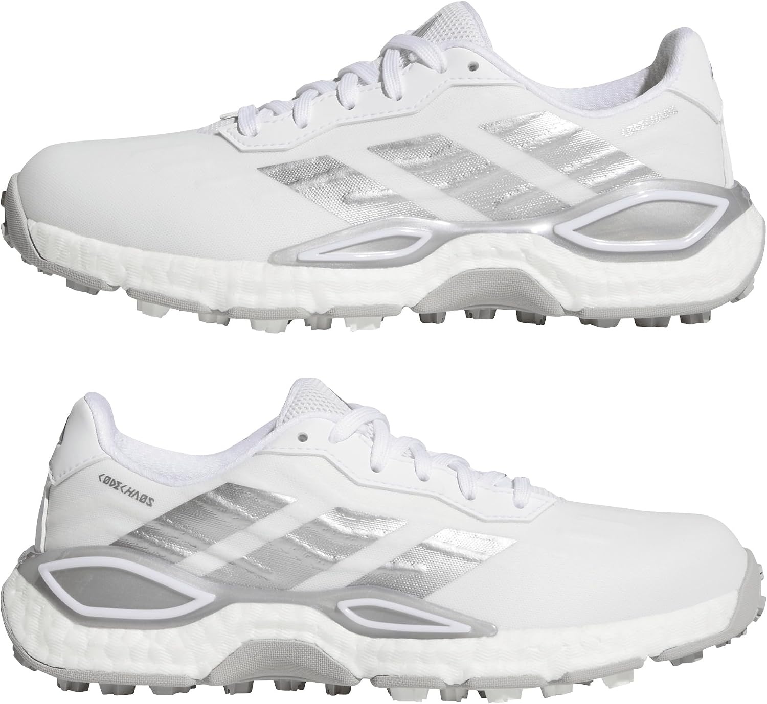 image:imageadidas Womens Codechaos 27 Spikeless Golf ShoesFootwear WhiteSilver MetallicGrey Two