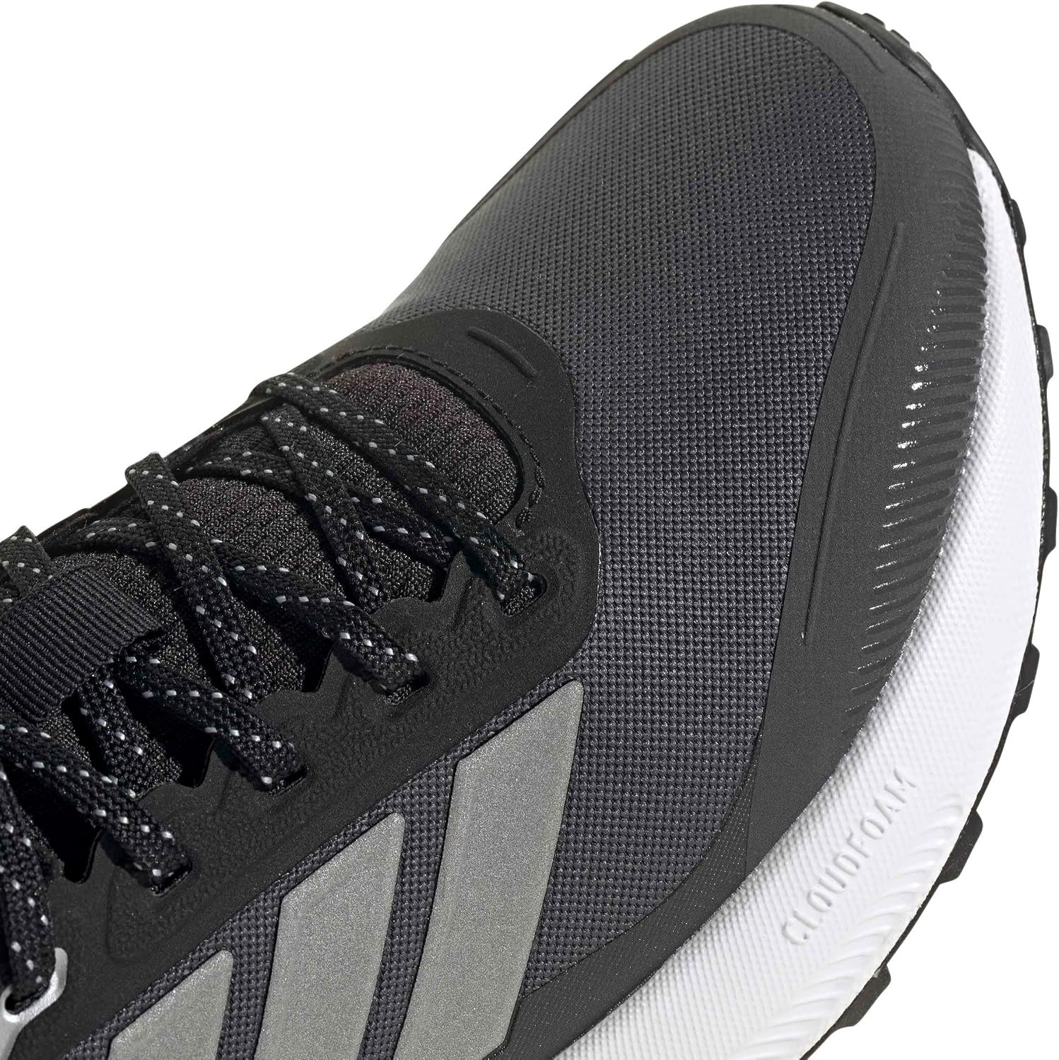 image:imageadidas Womens Run Falcon 5 Trail Running ShoesBlackSilver MetallicCarbon