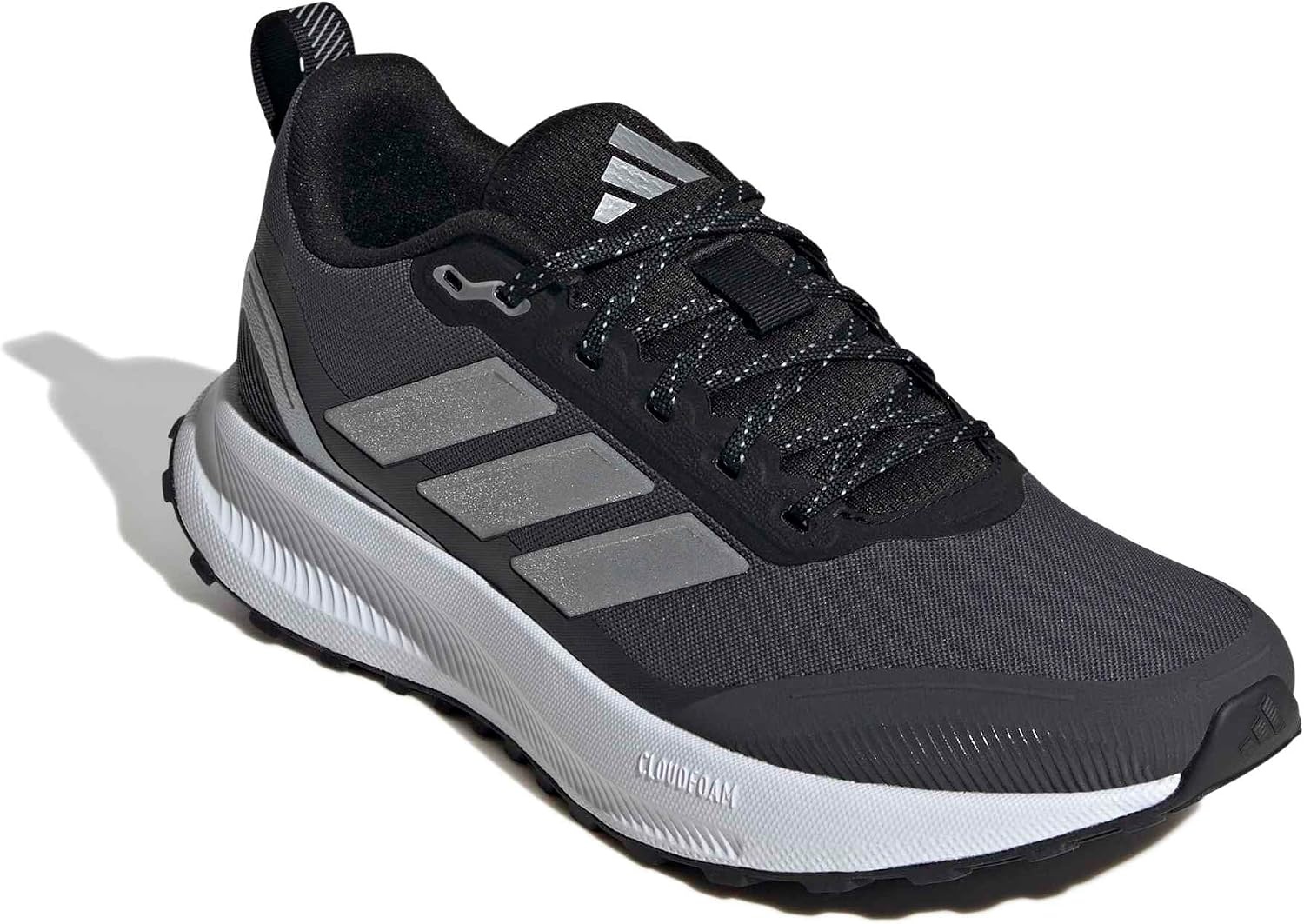 image:imageadidas Womens Run Falcon 5 Trail Running ShoesCore Black Silver Metallic Carbon