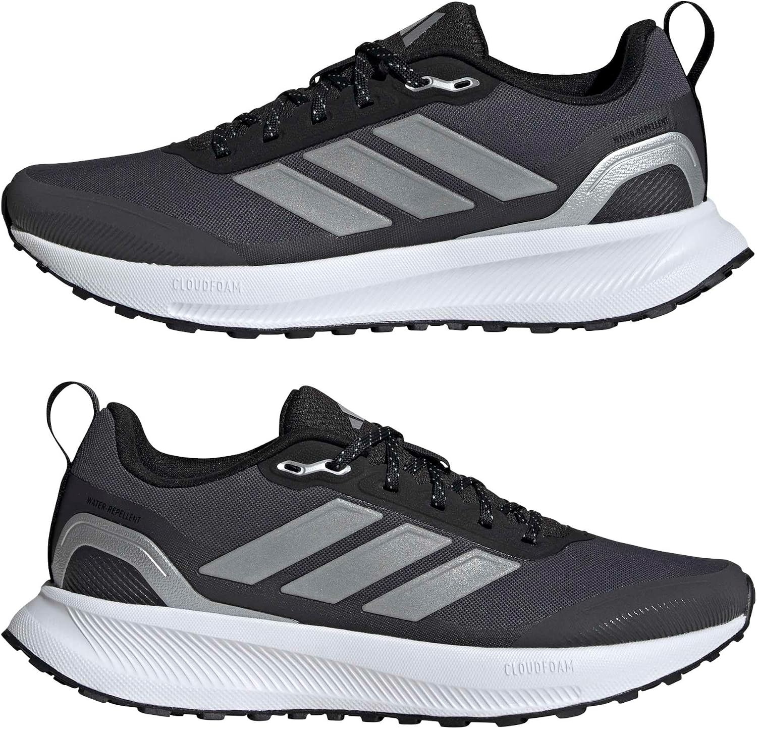 image:imageadidas Womens Run Falcon 5 Trail Running ShoesCore Black Silver Metallic Carbon