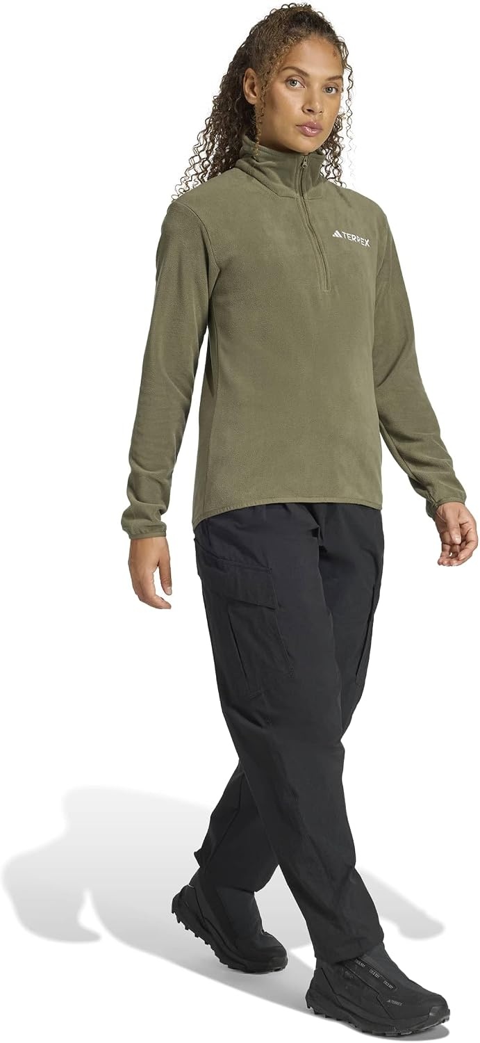 image:imageadidas Womens Terrex Multi Essentials Halfzip Fleece Hiking JacketOlive Strata