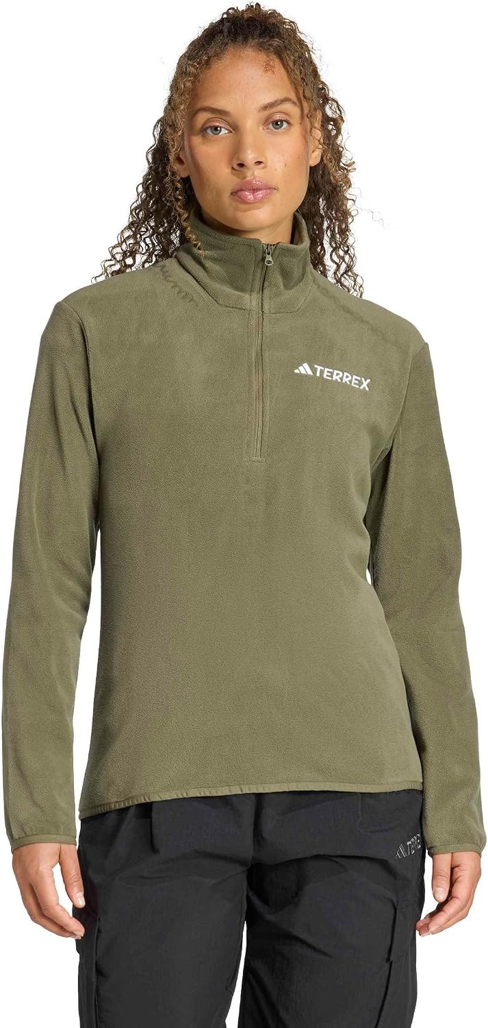image:imageadidas Womens Terrex Multi Essentials Halfzip Fleece Hiking JacketOlive Strata