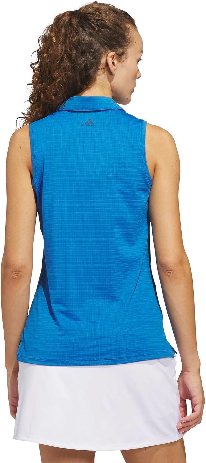 image:imageadidas Womens Ultimate365 Jacquard Sleeveless PoloLucid Ray Blue