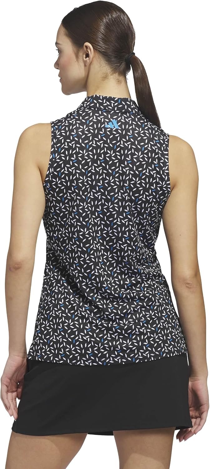 image:imageadidas Womens Ultimate365 Printed Ottoman Sleeveless PoloBlack