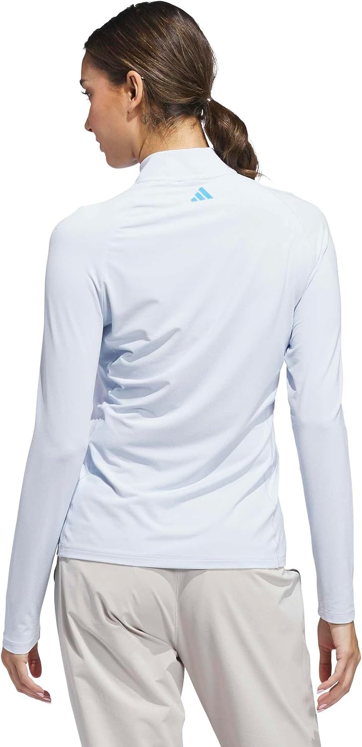 image:imageadidas Womens Ultimate365 Solid Quarterzip Mock Neck TopCrystal Sky